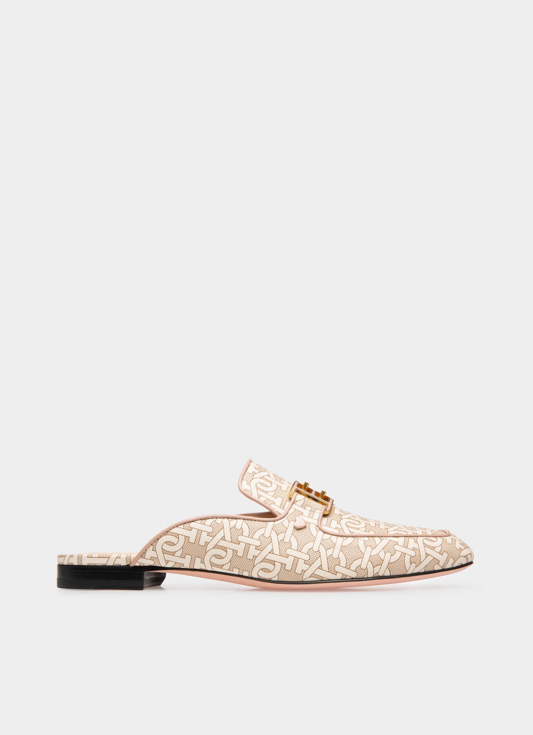Ellah Flat Tpu Slippers In Pale Pink With Leather Piping - Women's - Bally - 01
