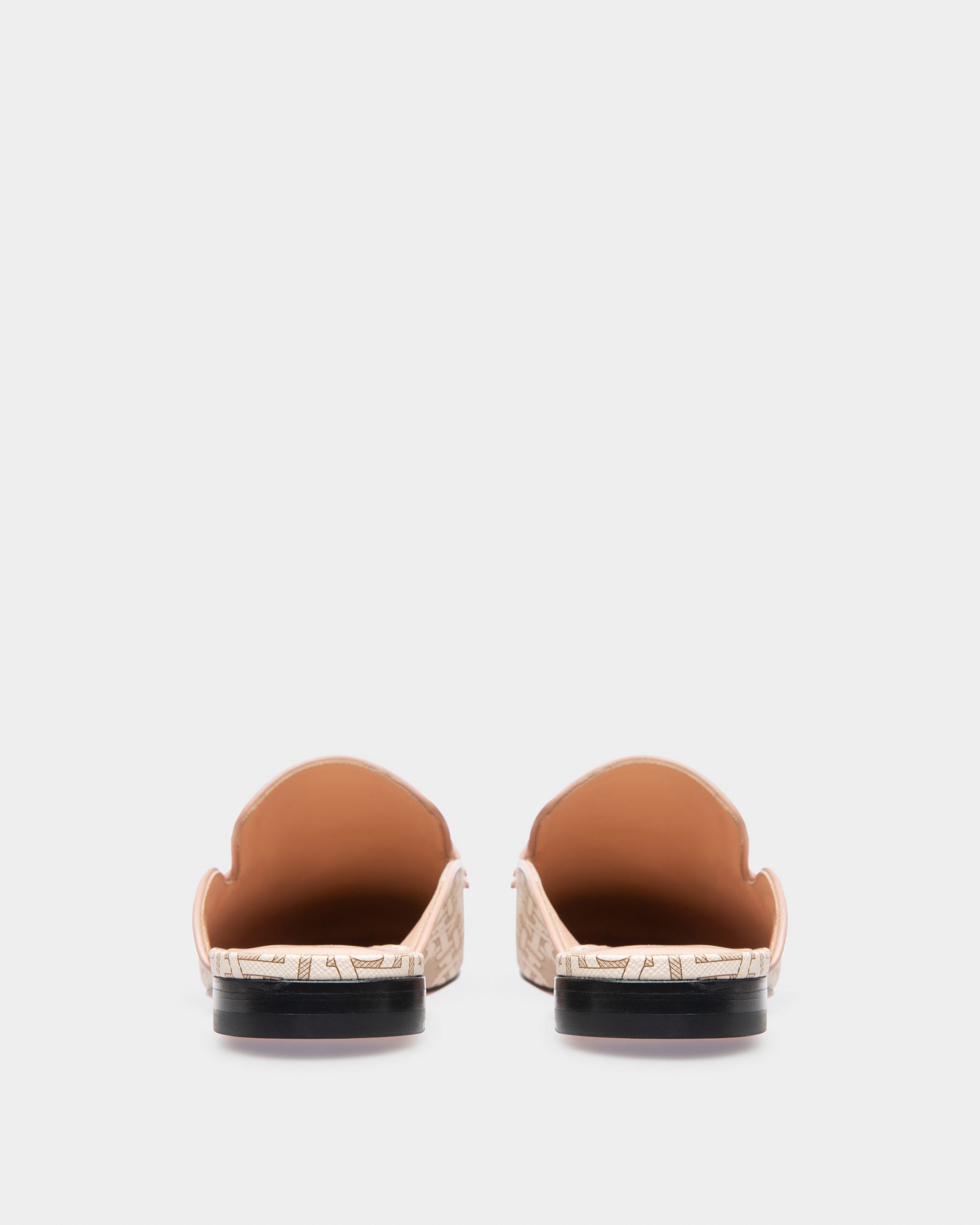 Ellah Flat Tpu Slippers In Pale Pink With Leather Piping - Women's - Bally - 04