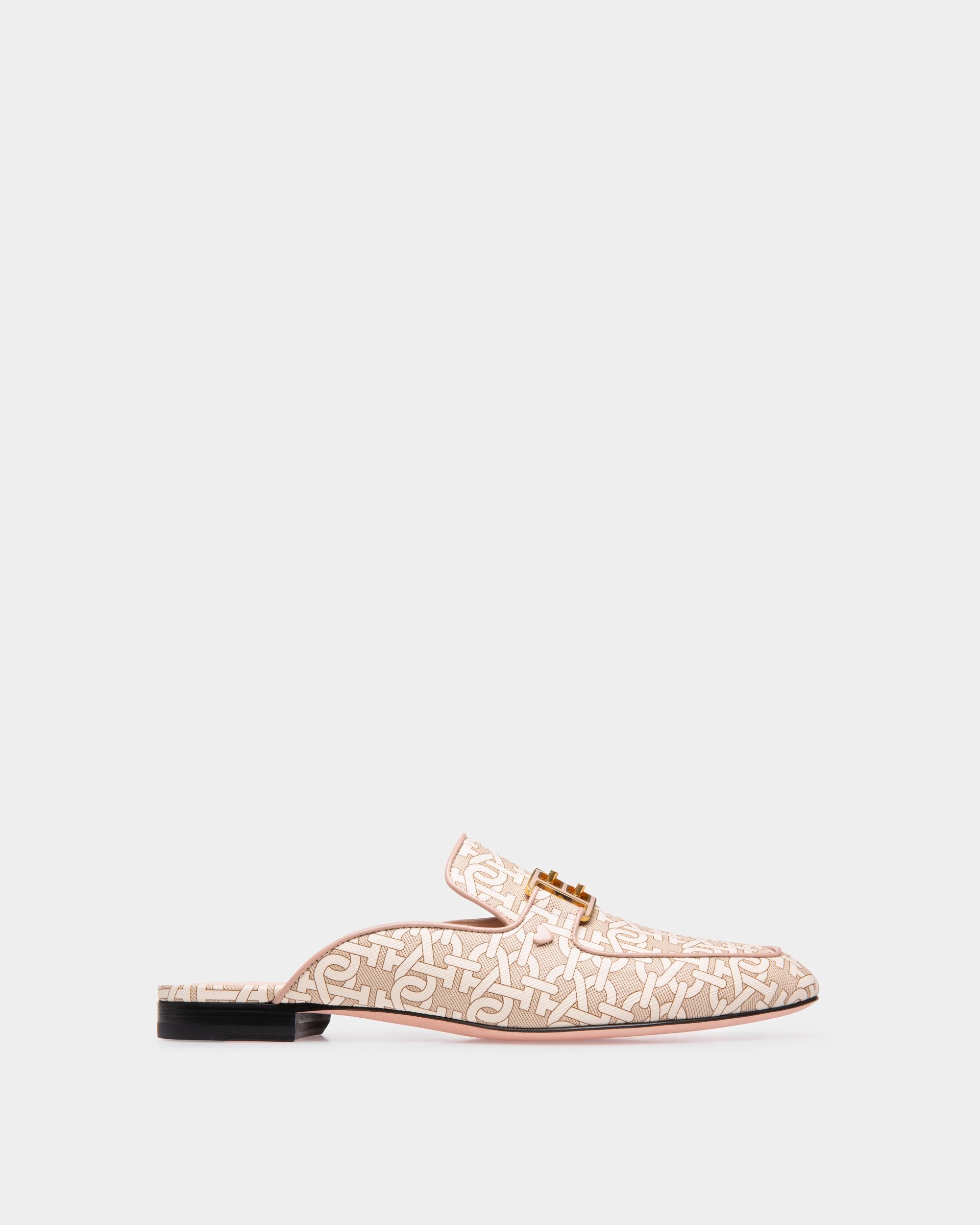 Ellah Flat Tpu Slippers In Pale Pink With Leather Piping - Women's - Bally - 05