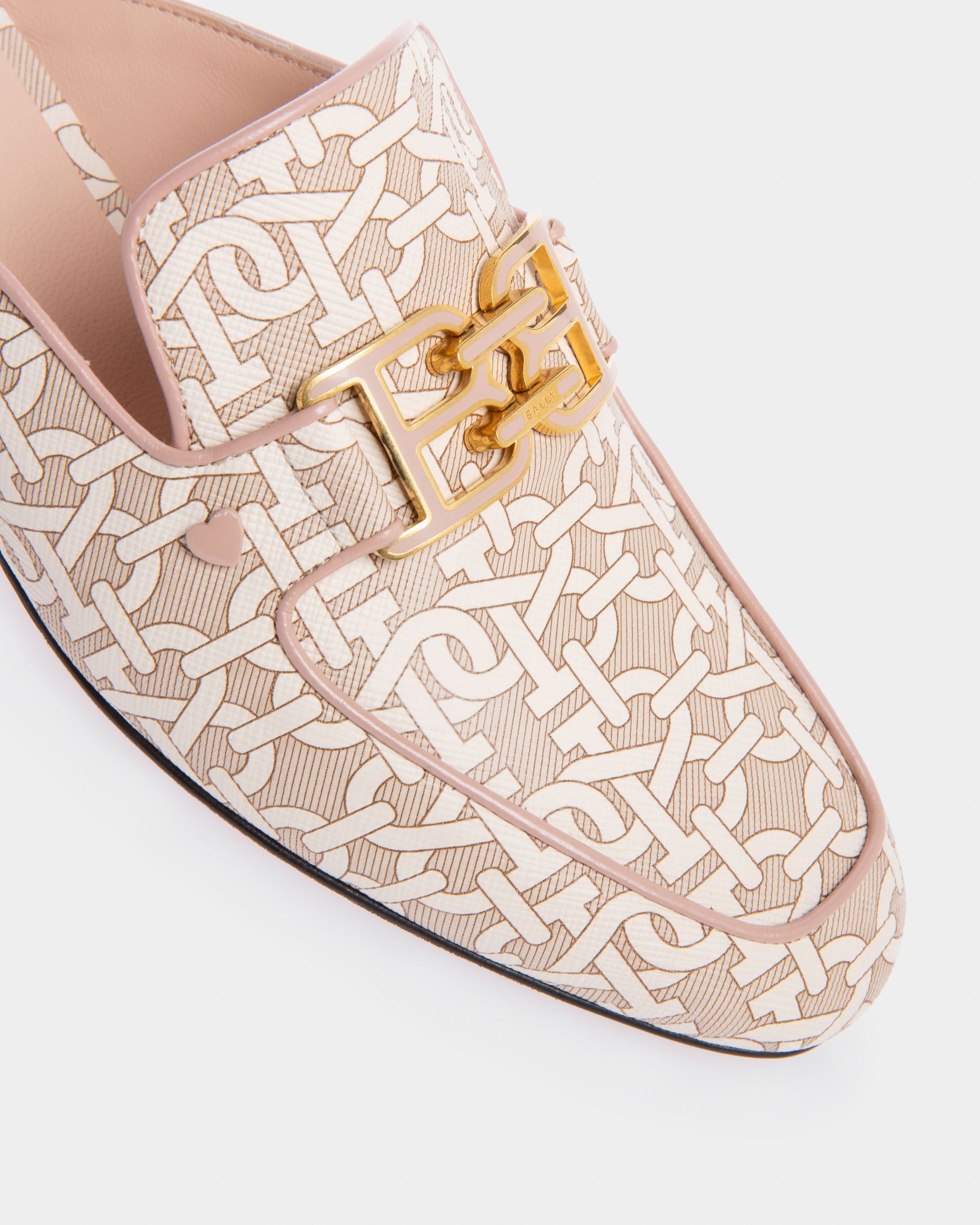Ellah Flat Tpu Slippers In Pale Pink With Leather Piping - Women's - Bally - 06