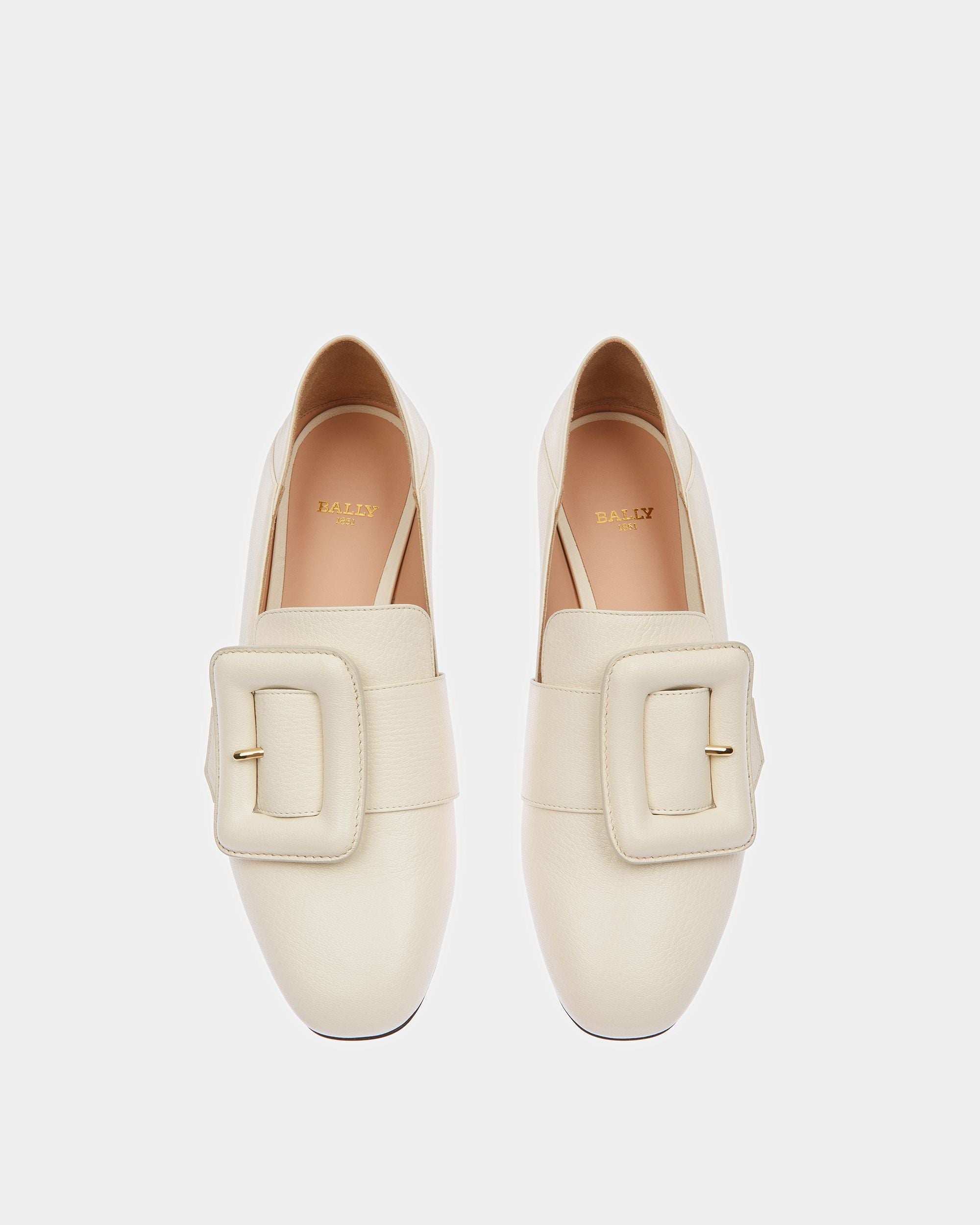 Janelle Mocasines De Piel Color Hueso - Mujer - Bally - 02