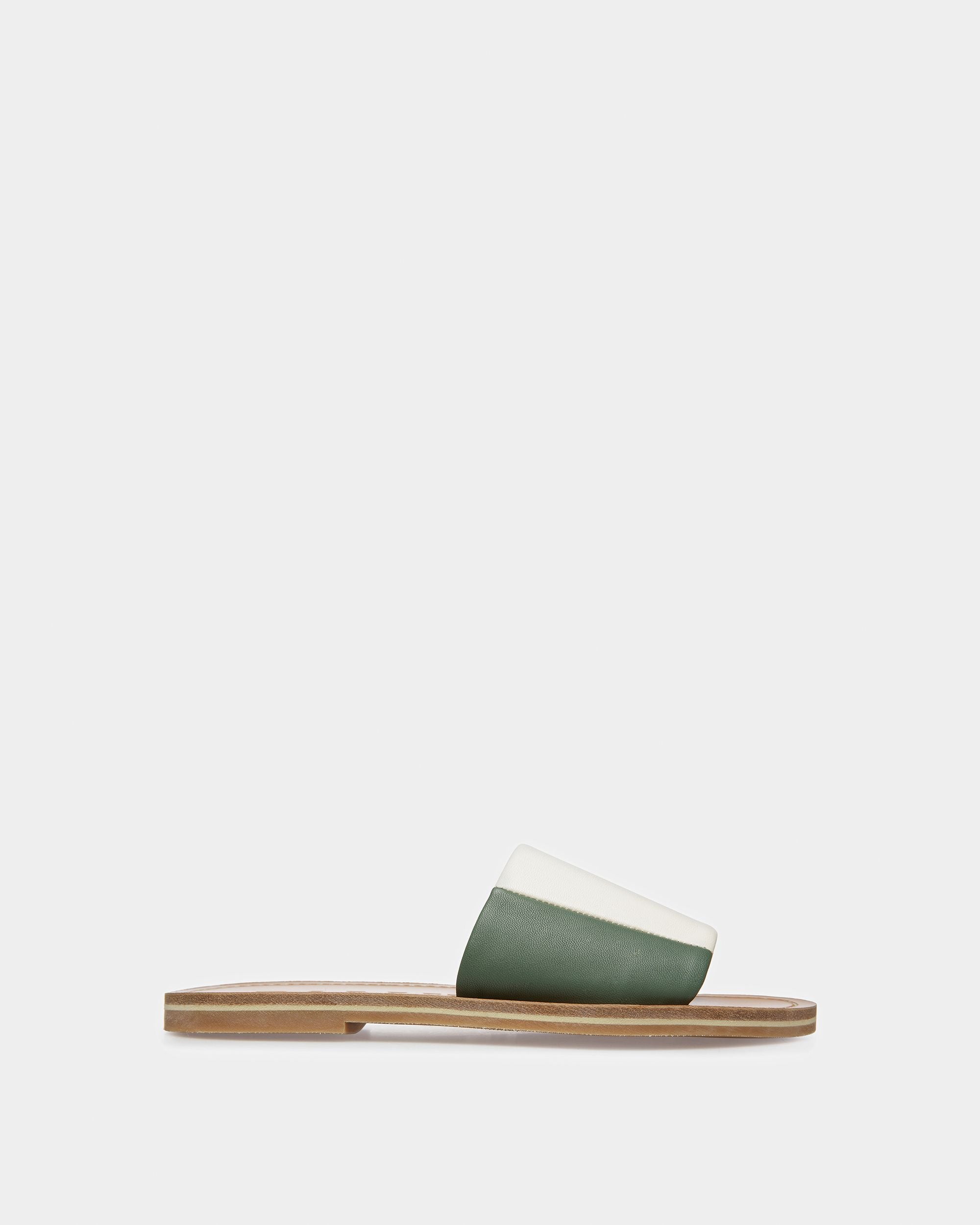 Bianka Leather Slides In Sage And Bone - Women's - Bally - 01