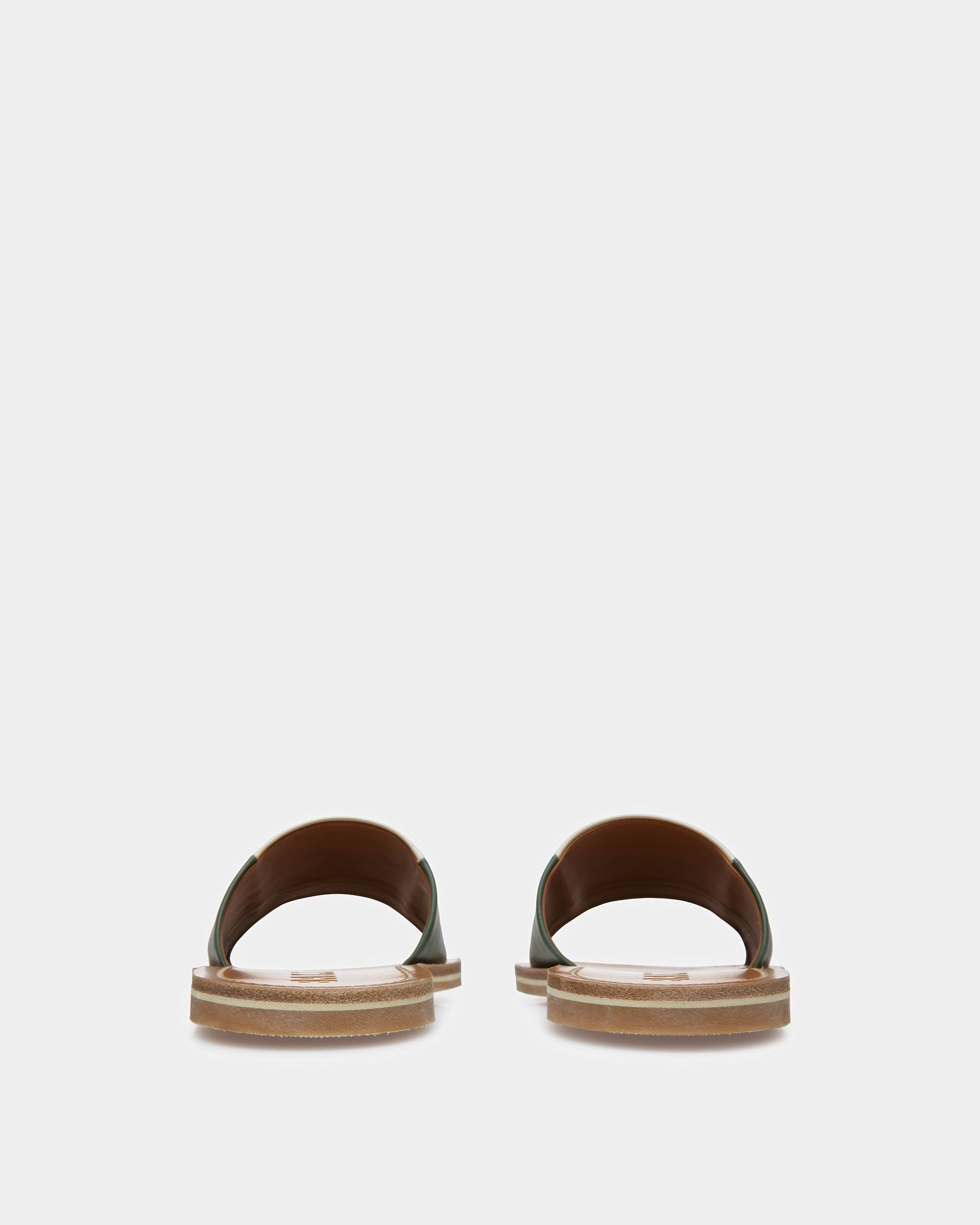 Bianka Leather Slides In Sage And Bone - Women's - Bally - 04