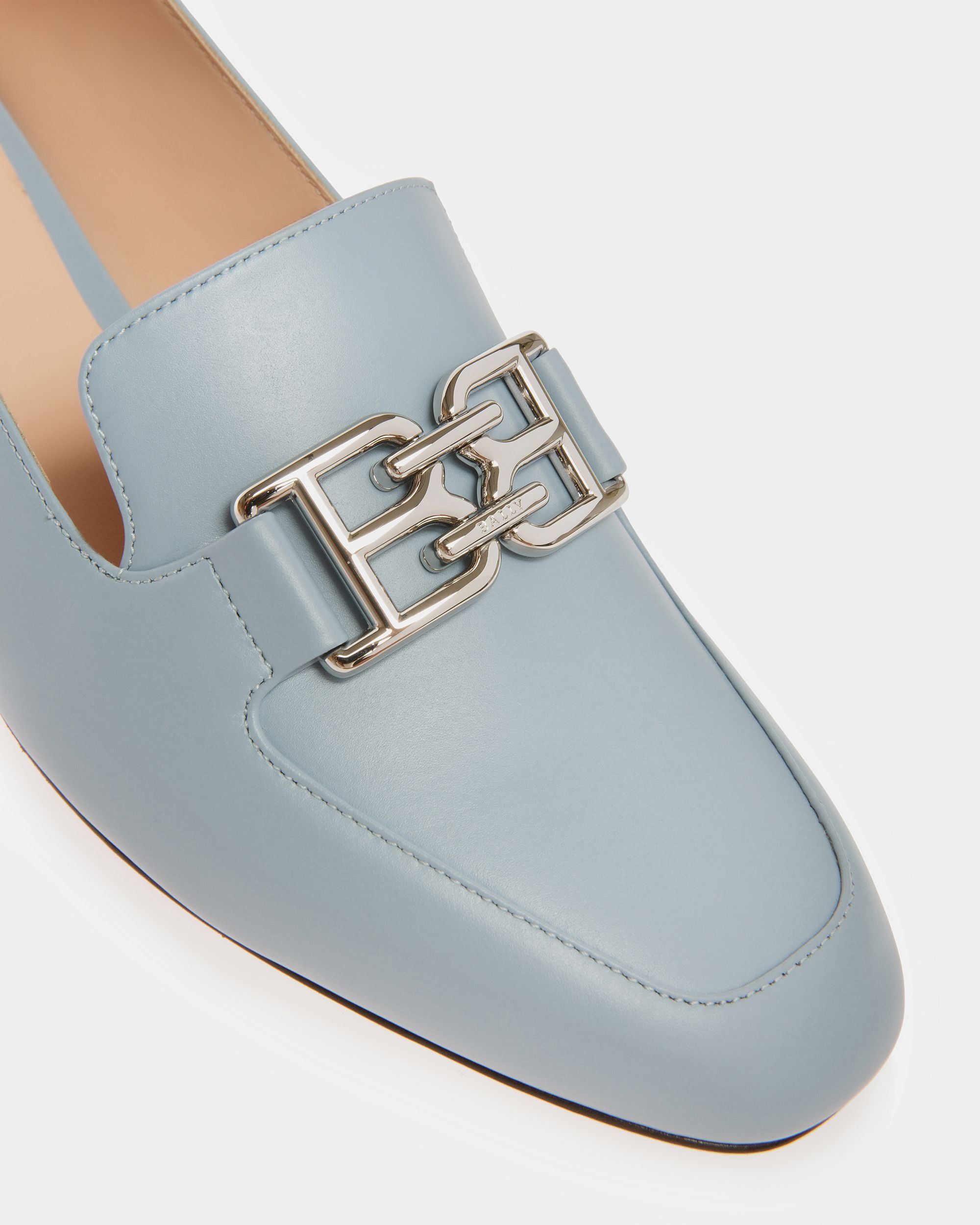 Ellah Mocasines De Piel En Azul Claro - Mujer - Bally - 05