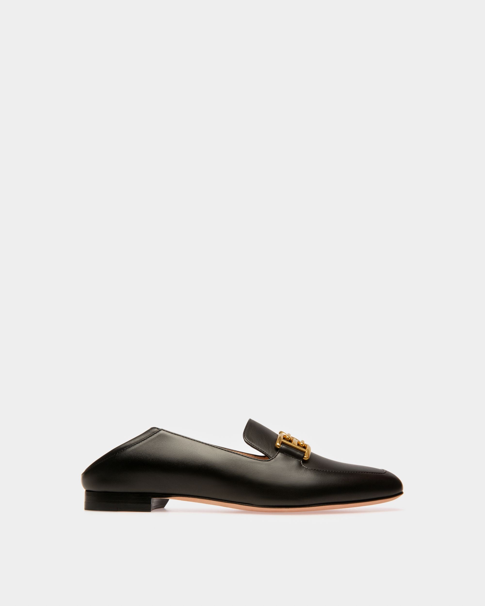 Ellah Flat Mocasines De Piel Negra - Mujer - Bally - 01