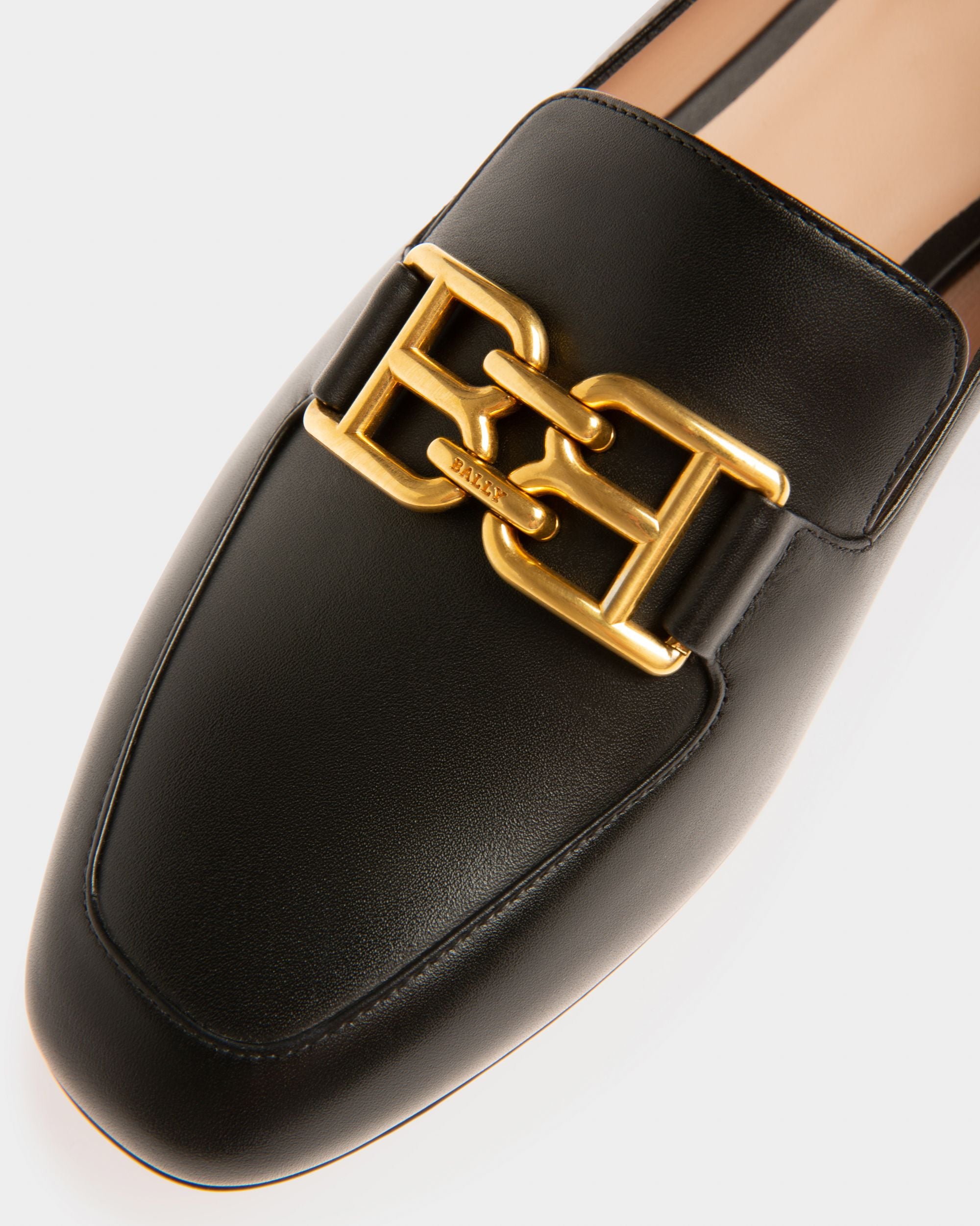 Ellah Flat Mocasines De Piel Negra - Mujer - Bally - 04