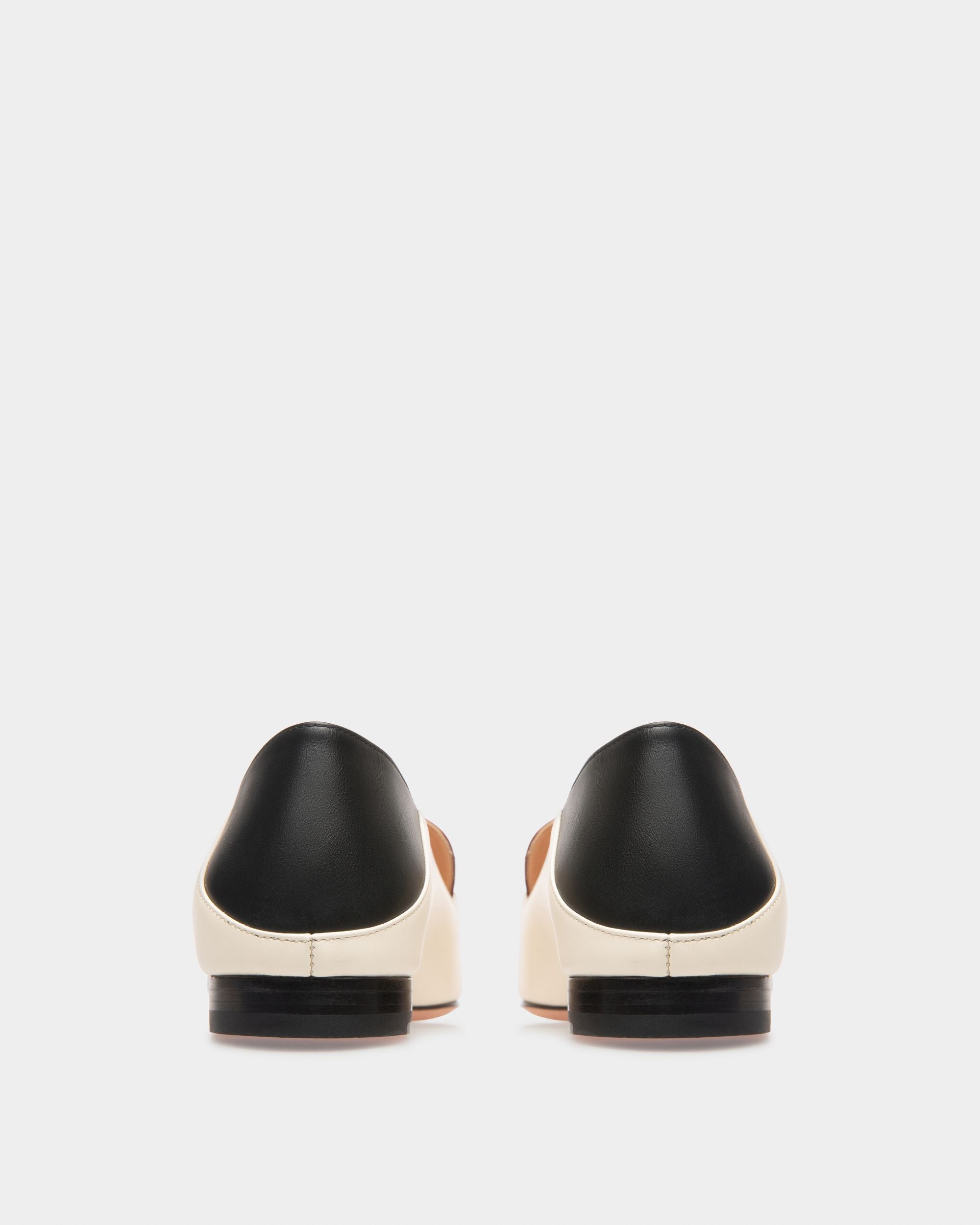 Ellah Flat Leather Loafers In Bone - Women's - Bally - 04