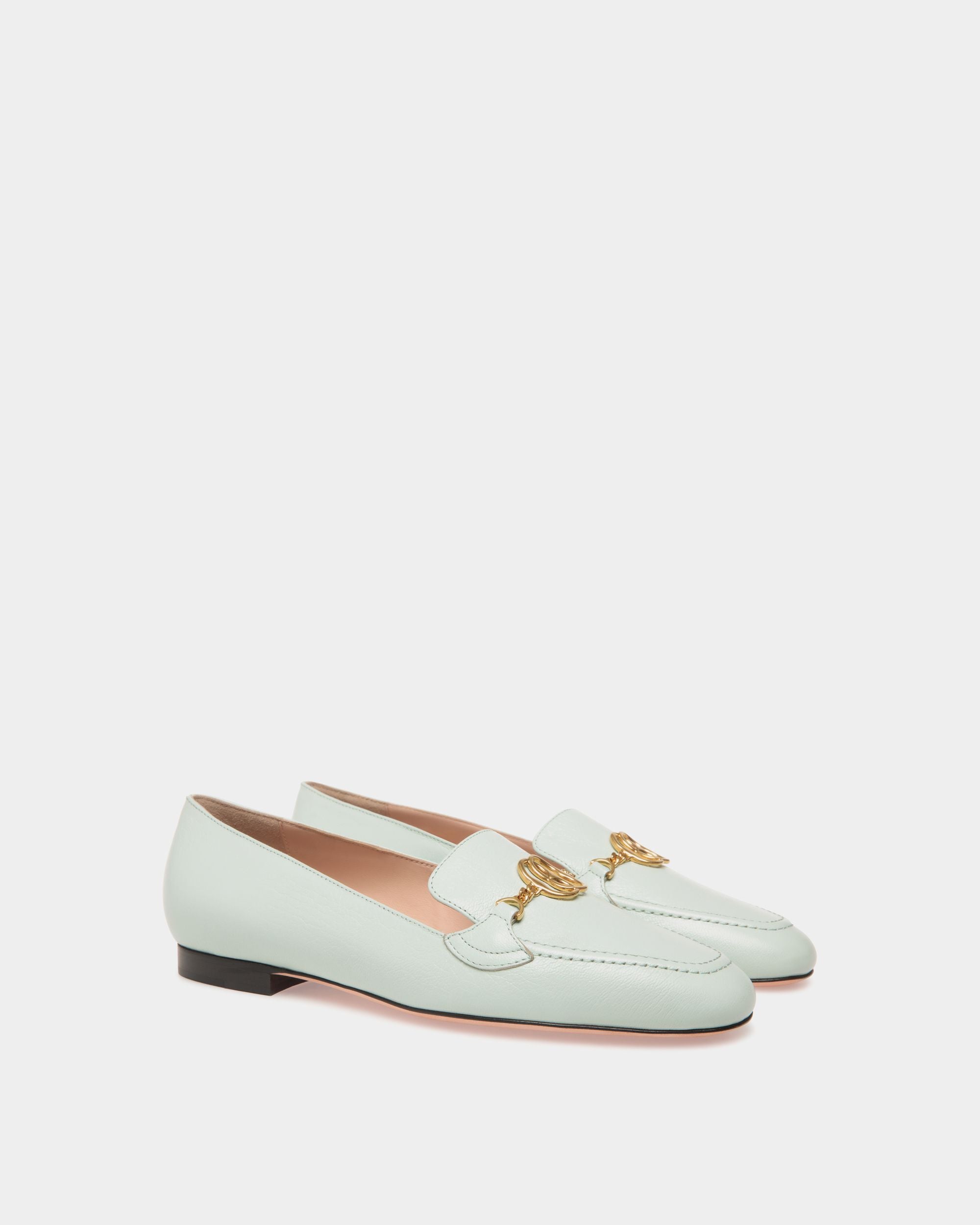Loafer In Blue Leather - Women's - Bally - 02