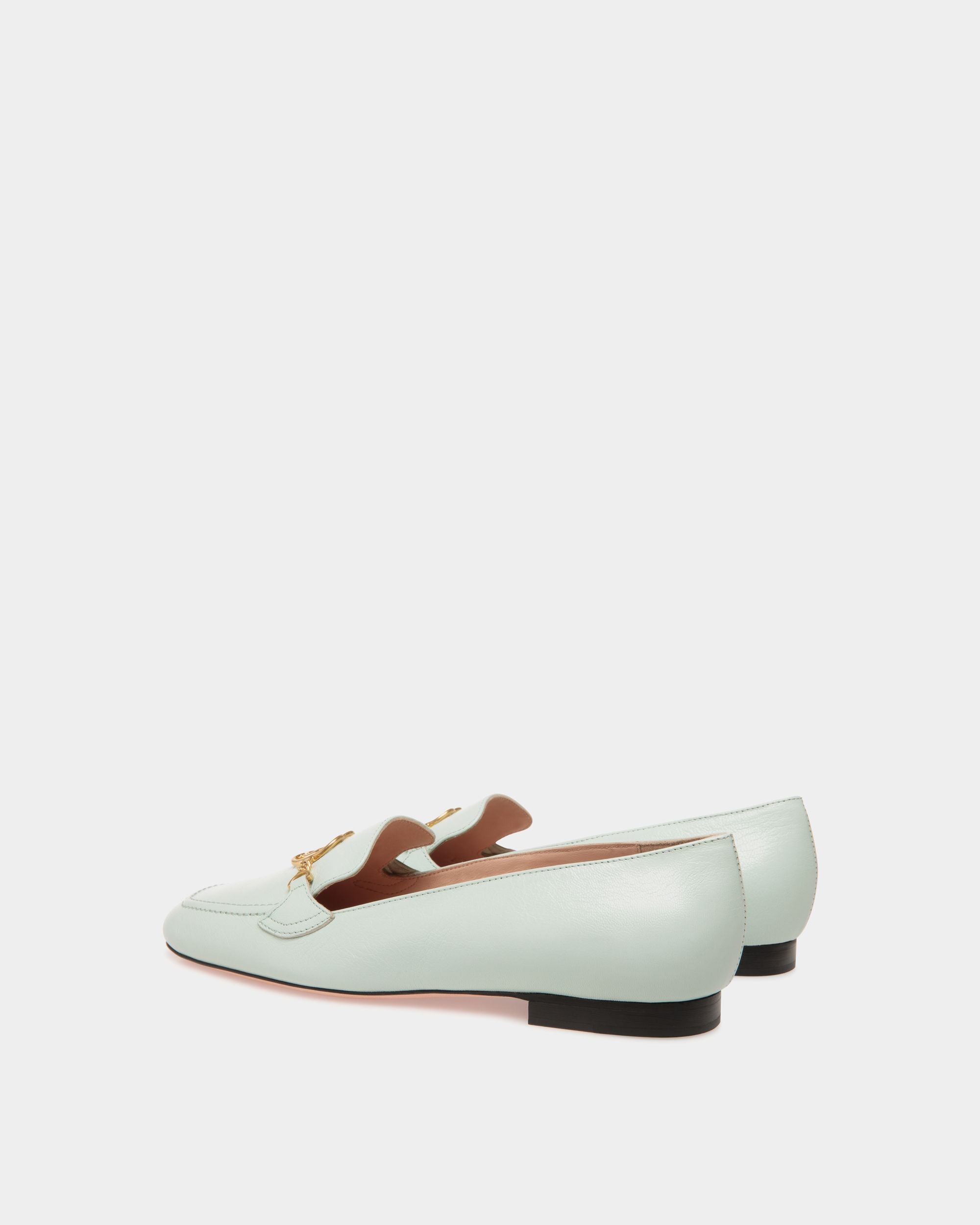 Loafer In Blue Leather - Women's - Bally - 03