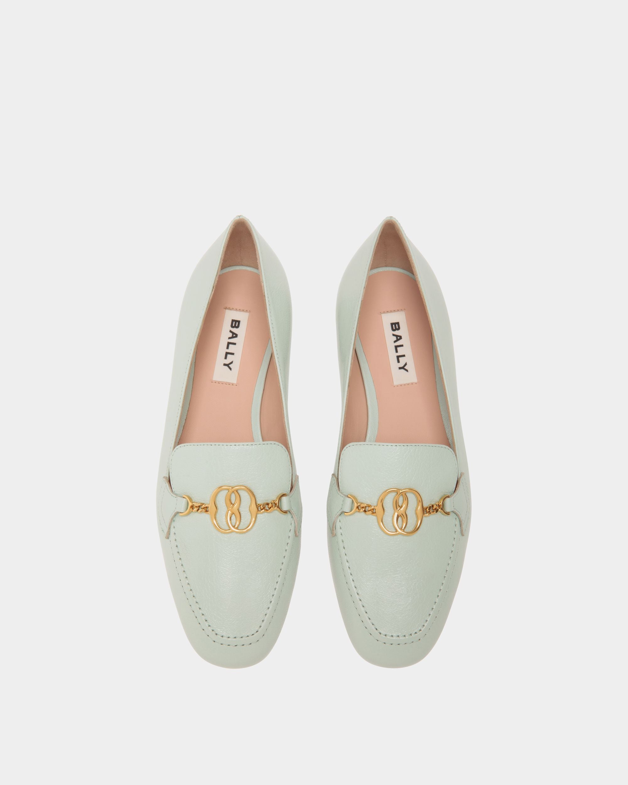 Loafer In Blue Leather - Women's - Bally - 04