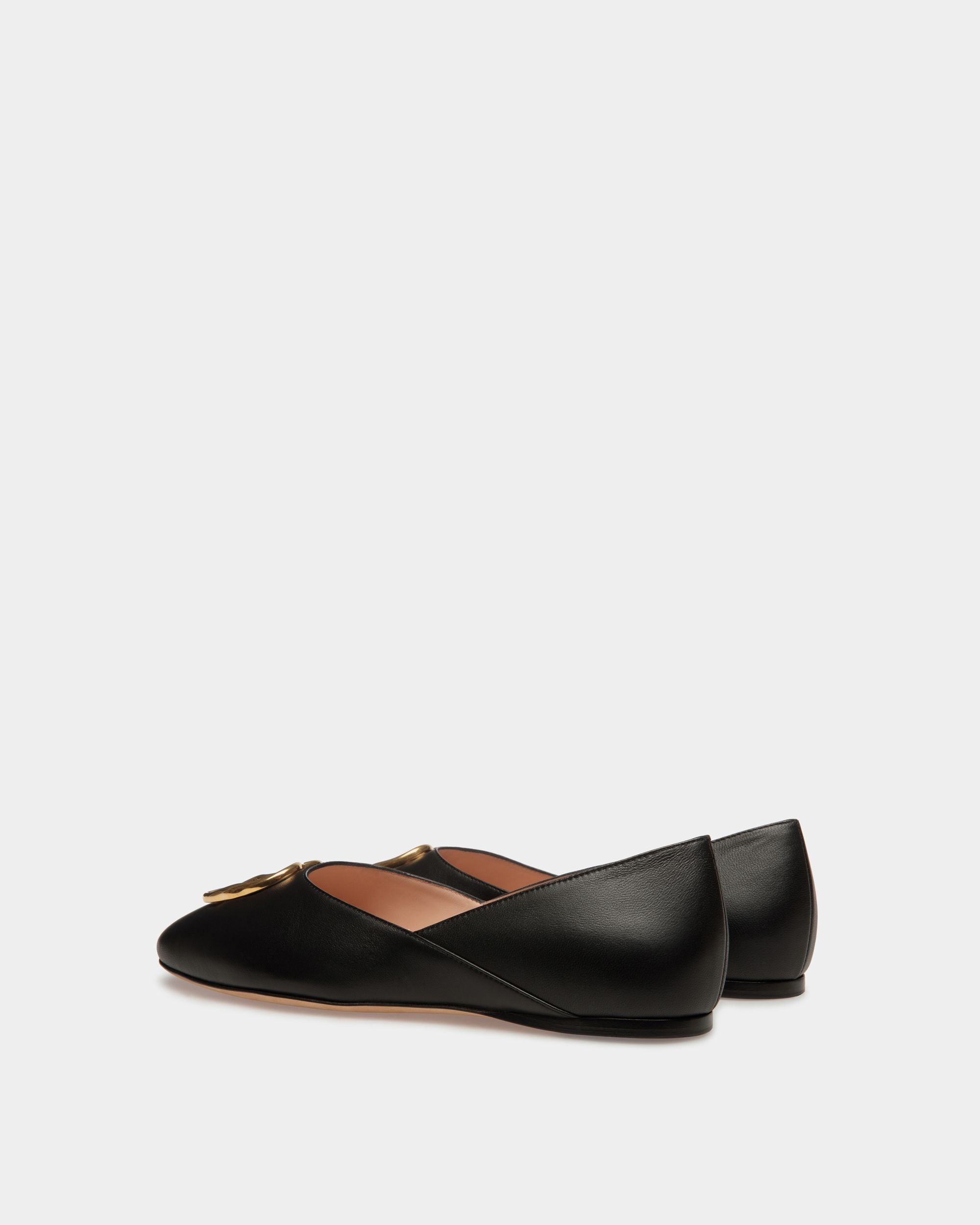 Slippers Emblem De Piel En Negro - Mujer - Bally - 03