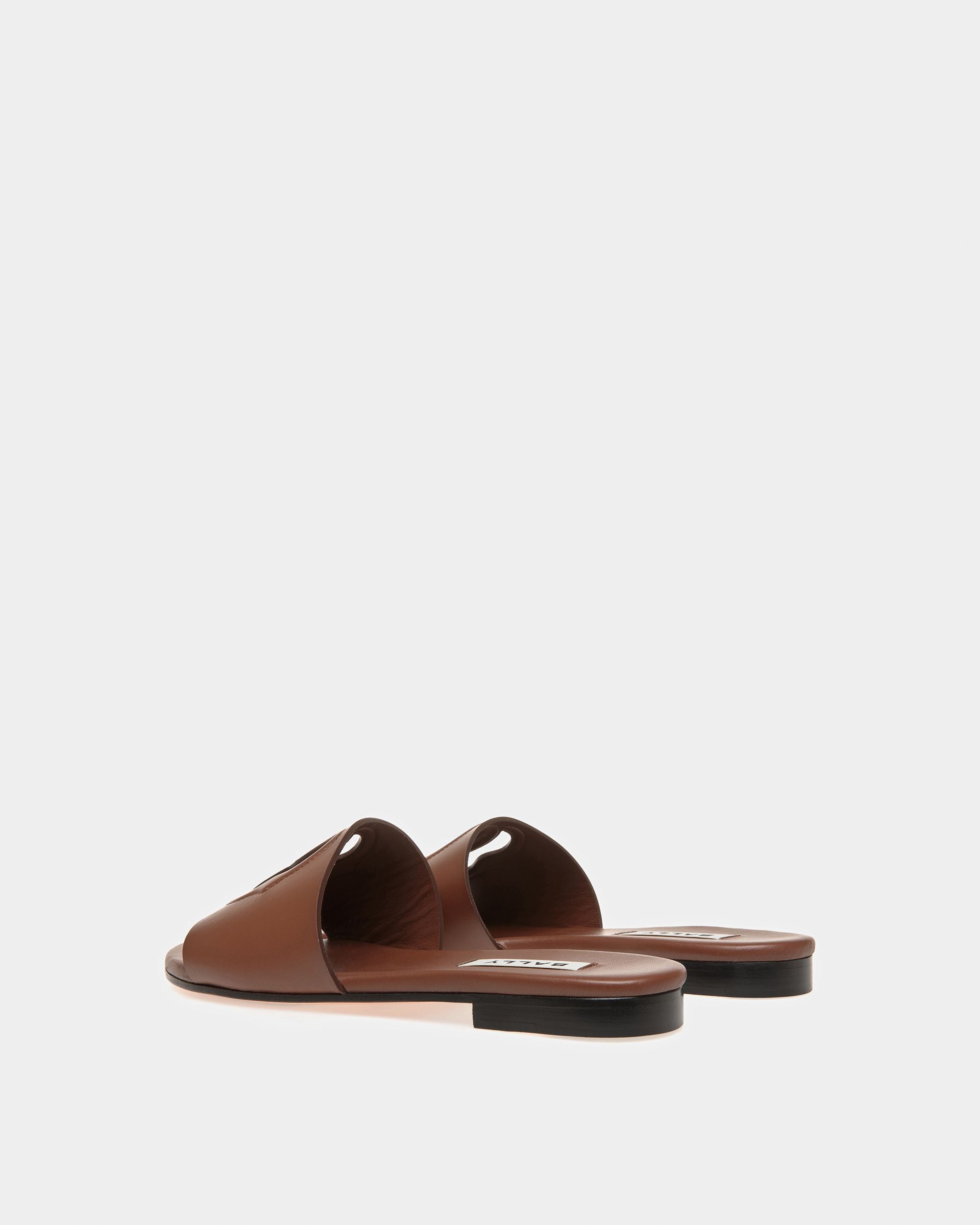 Sandalias Emblem De Piel Marrón - Mujer - Bally - 03