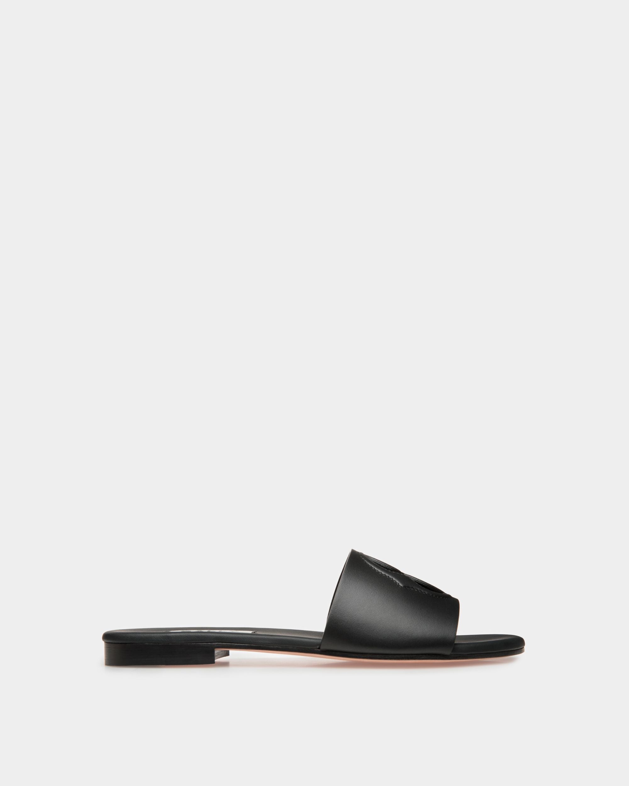 Sandalia Emblem De Piel En Negro - Mujer - Bally - 01