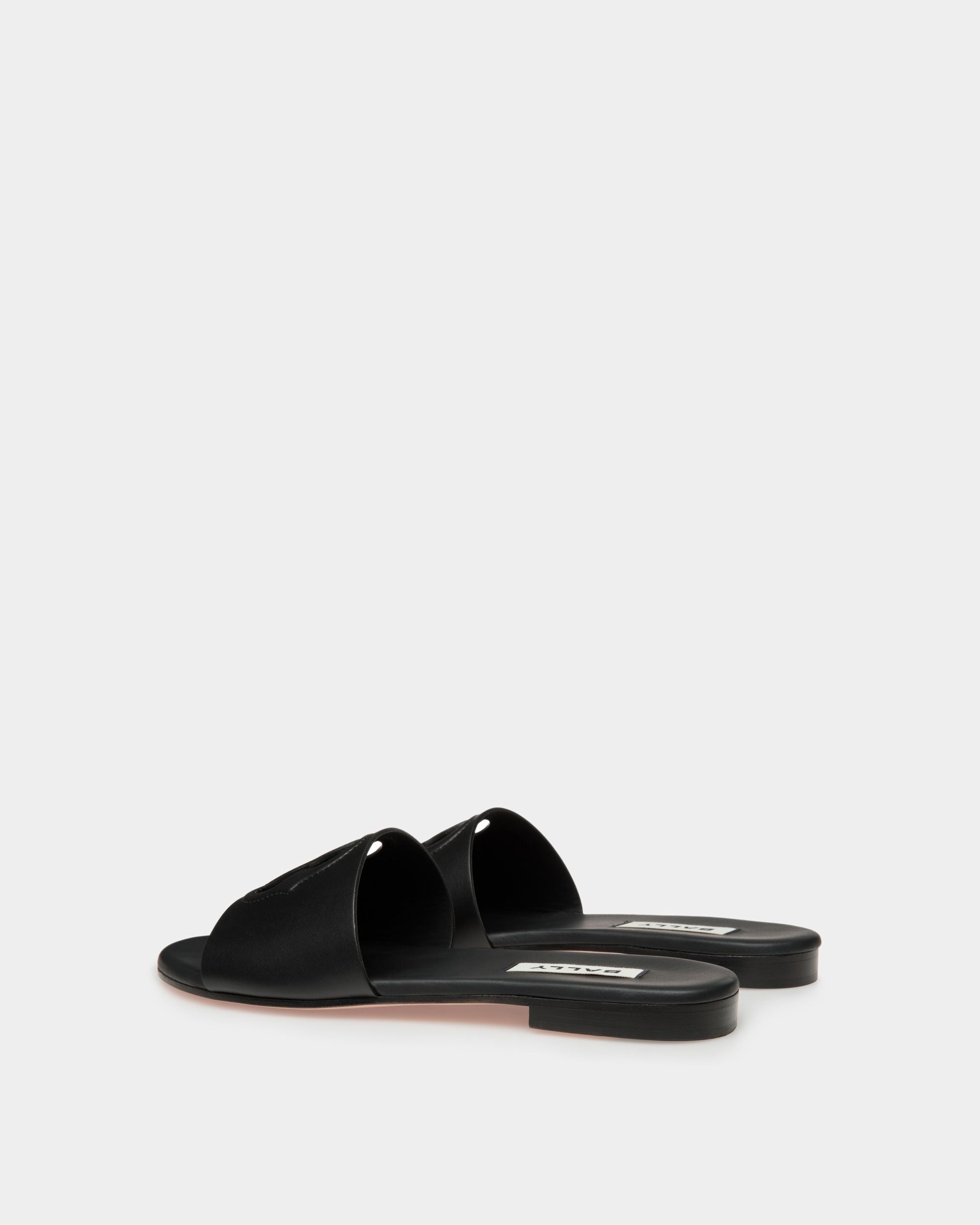 Sandalia Emblem De Piel En Negro - Mujer - Bally - 03