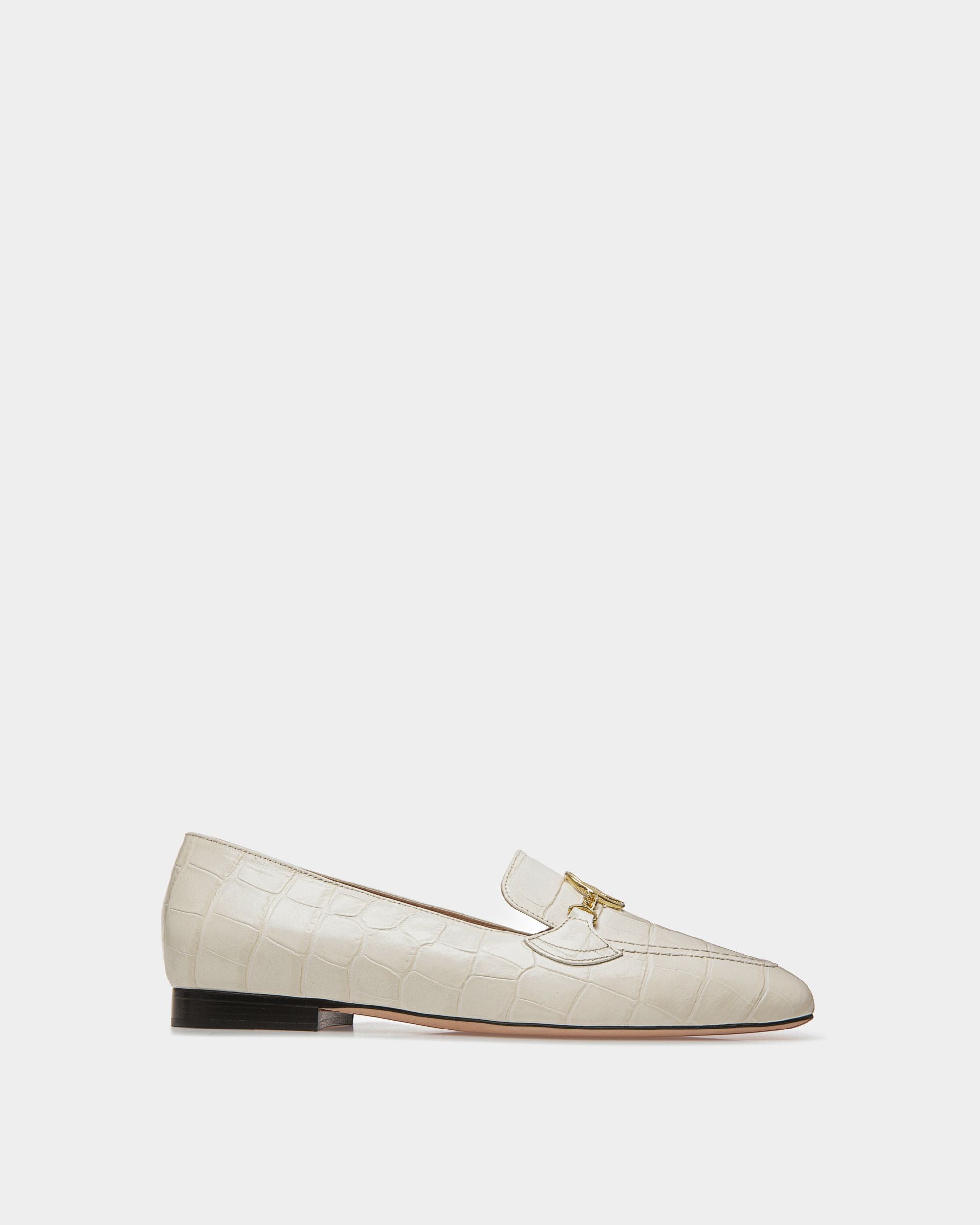 Daily Emblem Loafer In Bone Leather - Mujer - Bally - 01