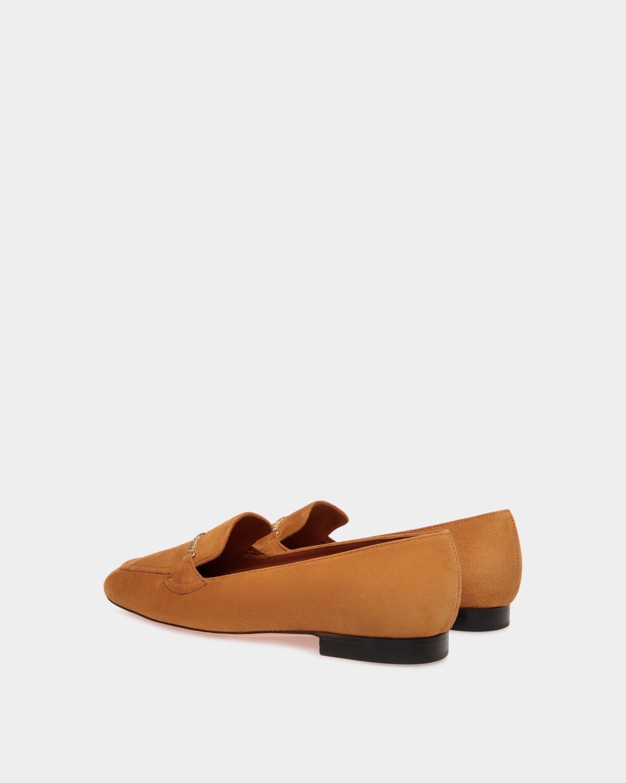 Daily Emblem Loafer in Brown Suede - Women's - Bally - 03