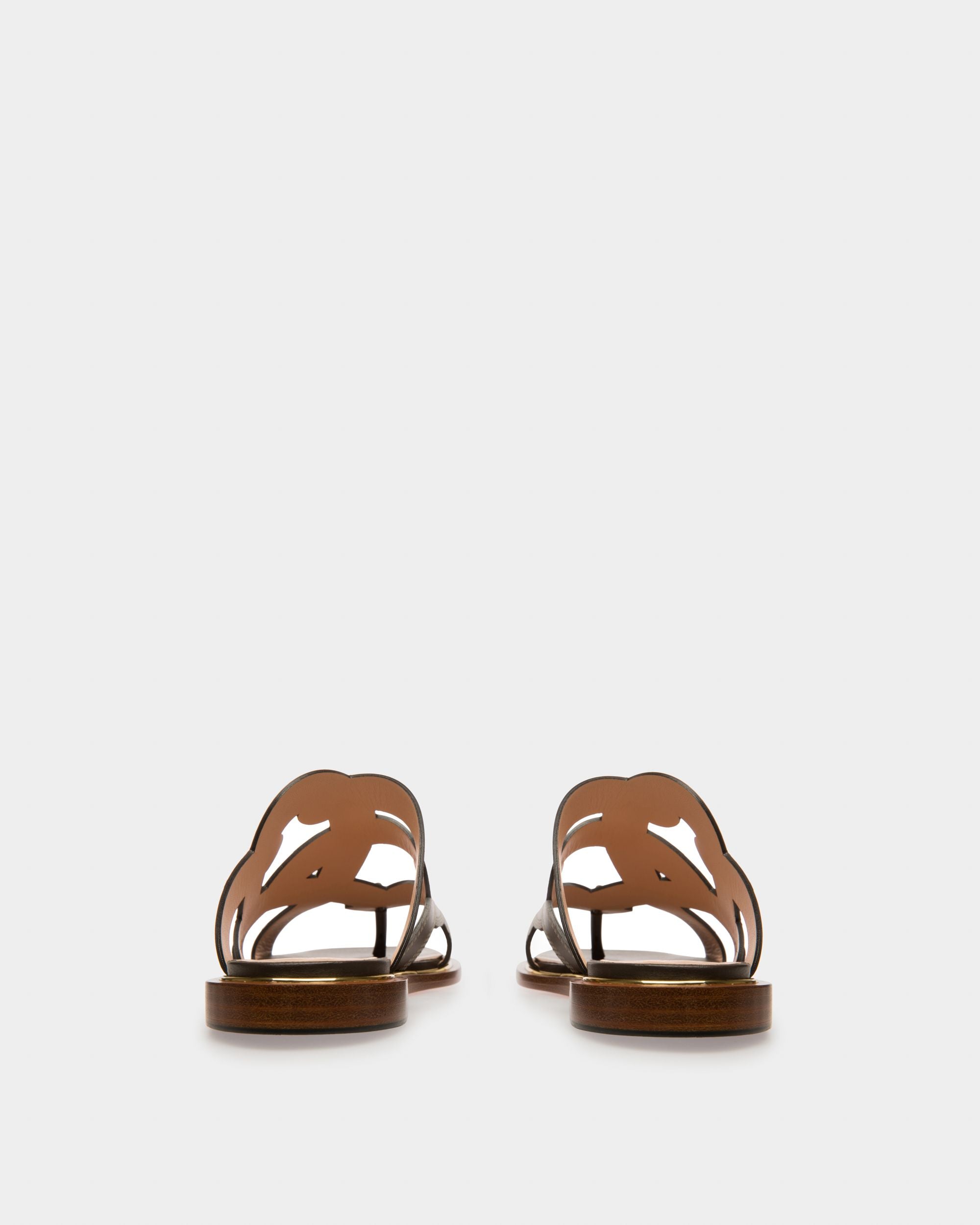 Glada Sandalias Planas De Piel De Color Marrón - Mujer - Bally - 04