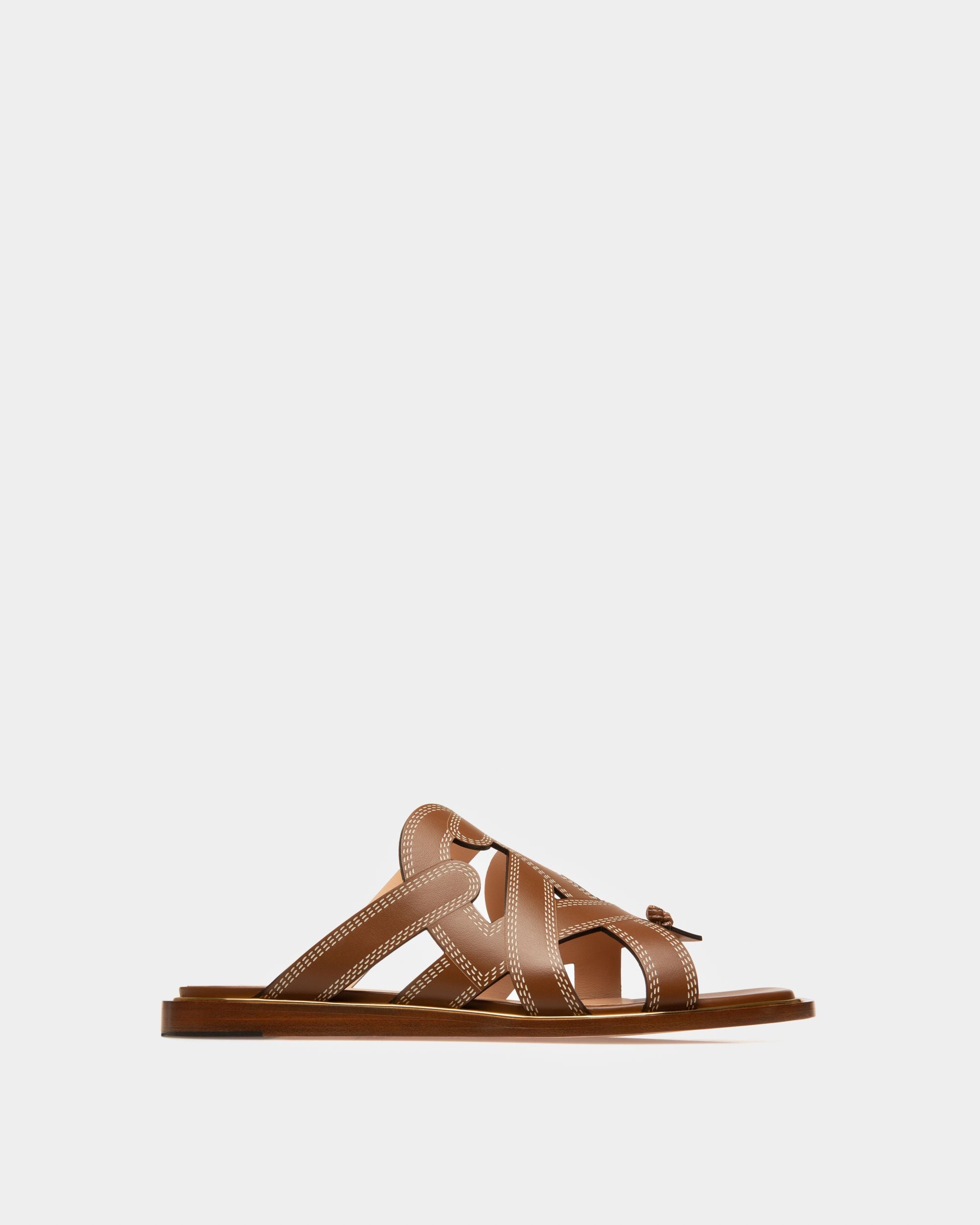 Glada Sandalias Planas De Piel De Color Marrón Claro - Mujer - Bally - 01