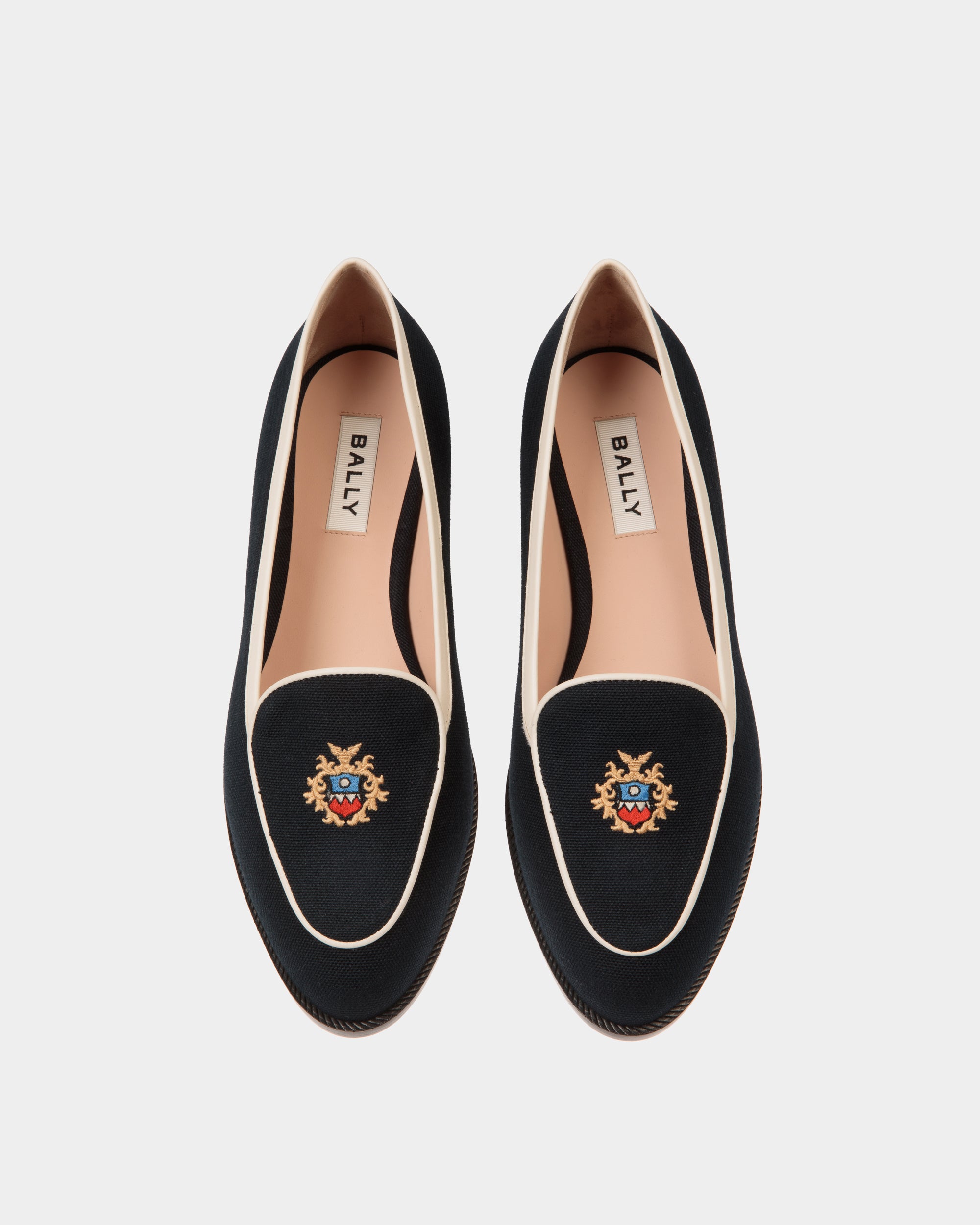 Zapato Plano Elite De Tela Navy Blue - Mujer - Bally - 04