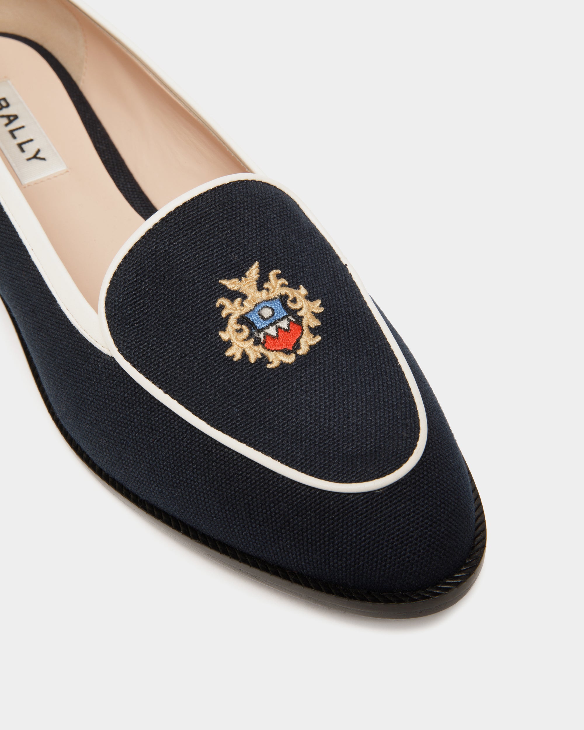 Zapato Plano Elite De Tela Navy Blue - Mujer - Bally - 05