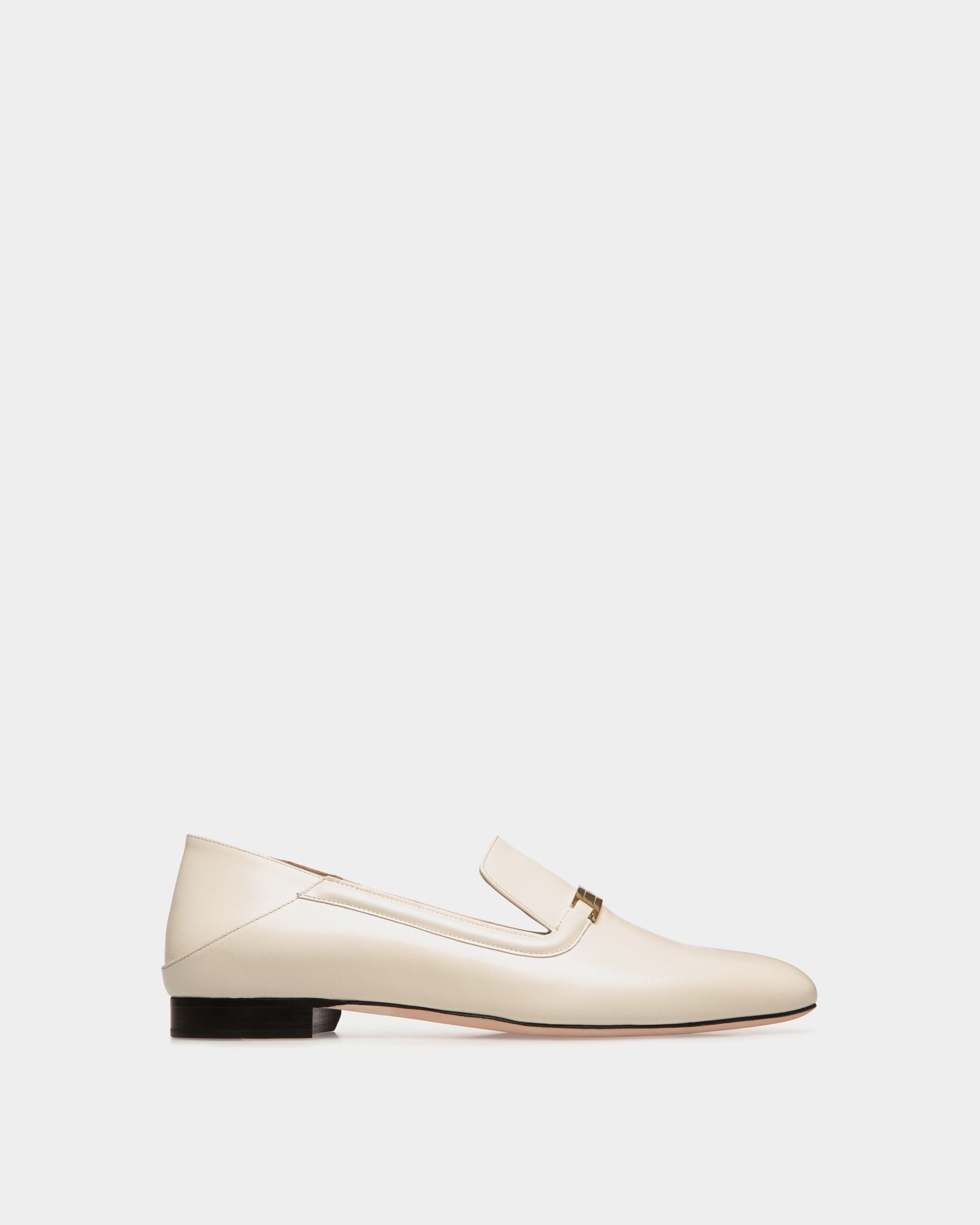 Deco Slipper in White Leather - Women's - Bally - 01