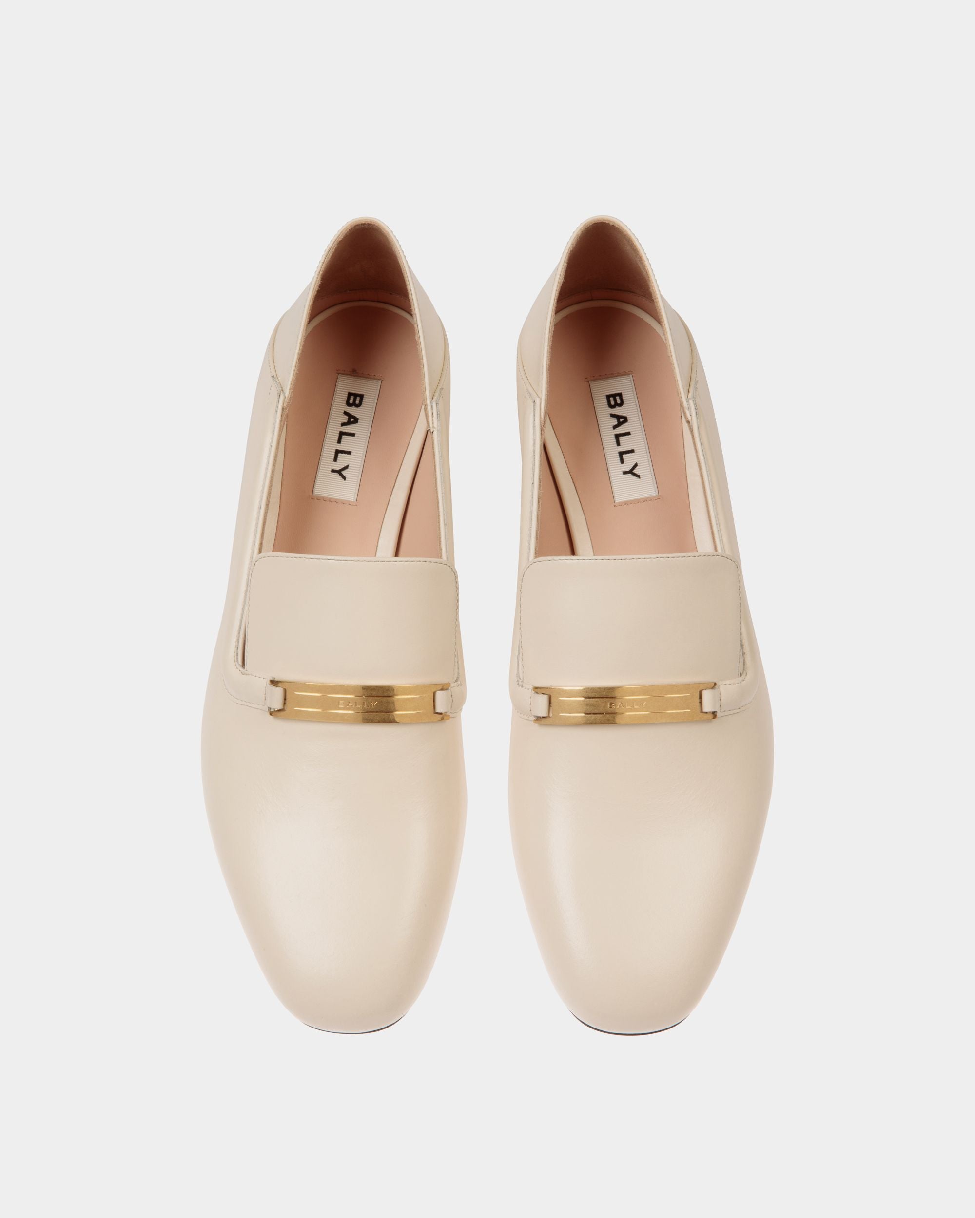 Deco Slipper in White Leather - Women's - Bally - 05