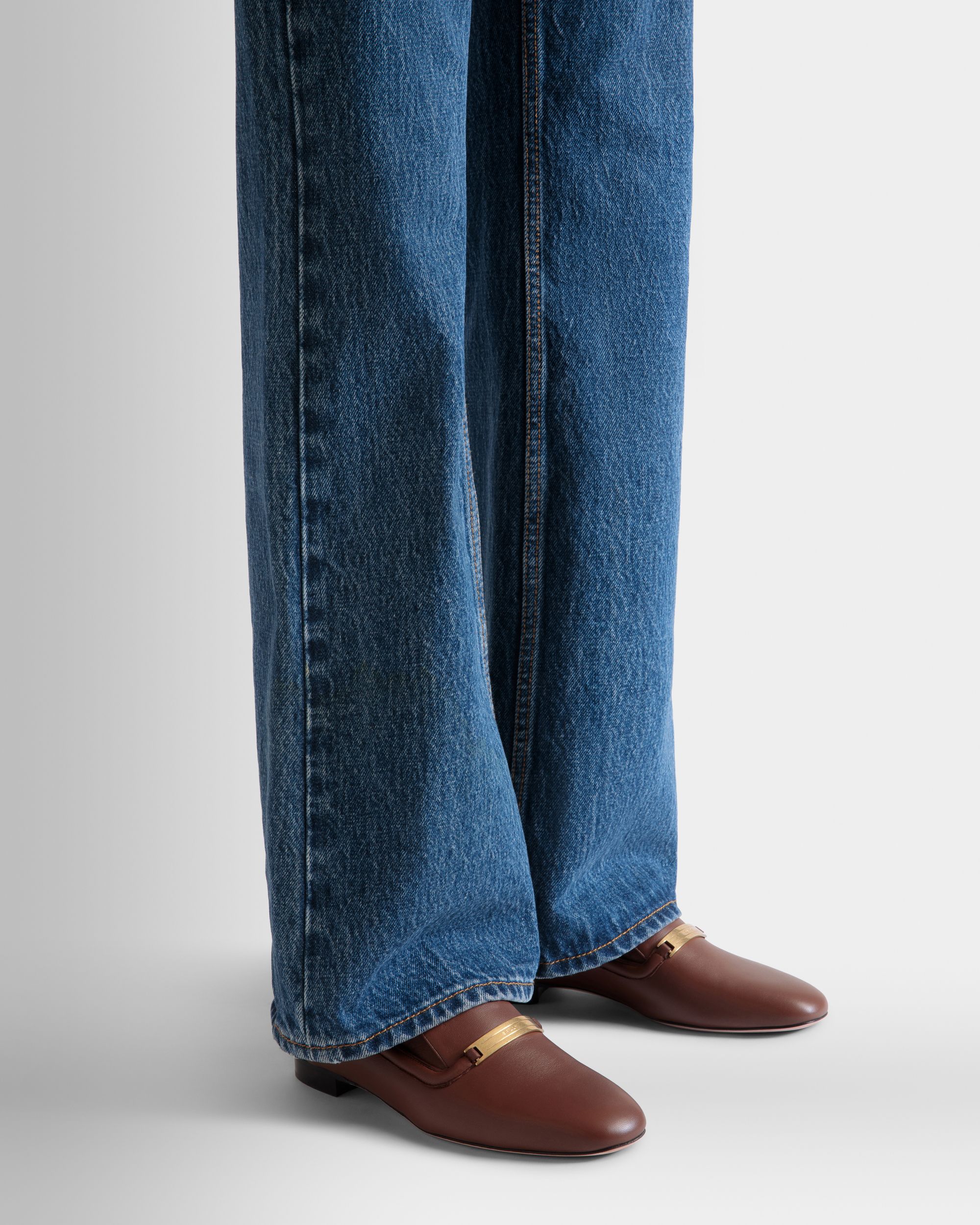 Deco Slipper in Brown Leather - Mujer - Bally - 02