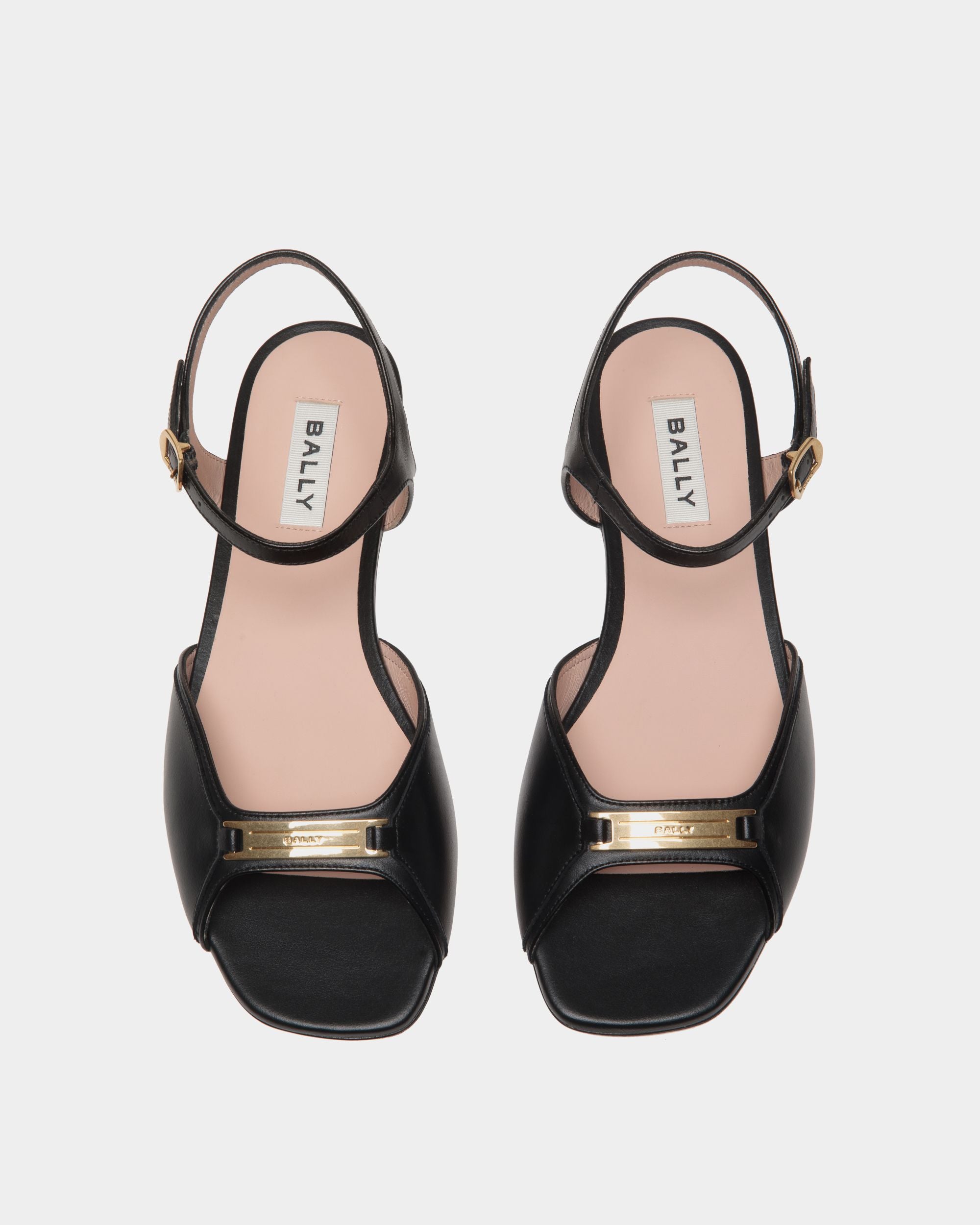 Sandalia Plana Deco De Piel Negra - Mujer - Bally - 05