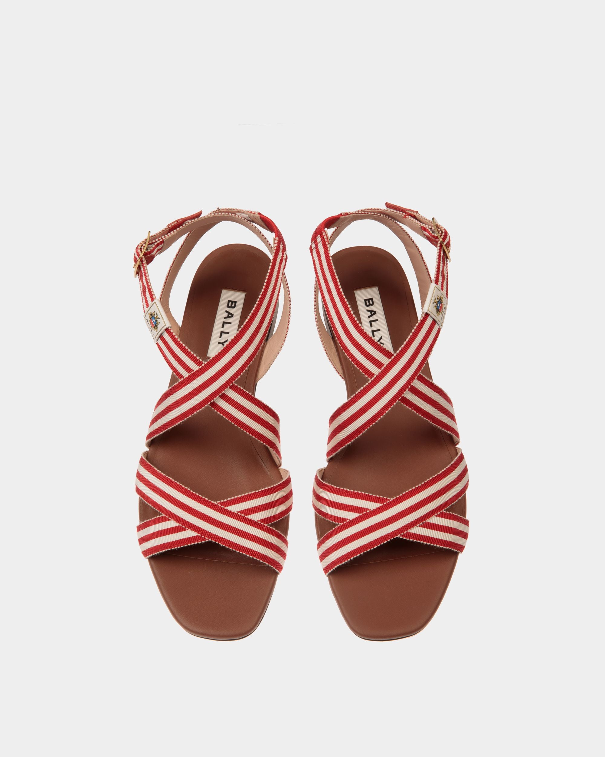 Sandalia Plana Sylt De Tela Roja - Mujer - Bally - 05