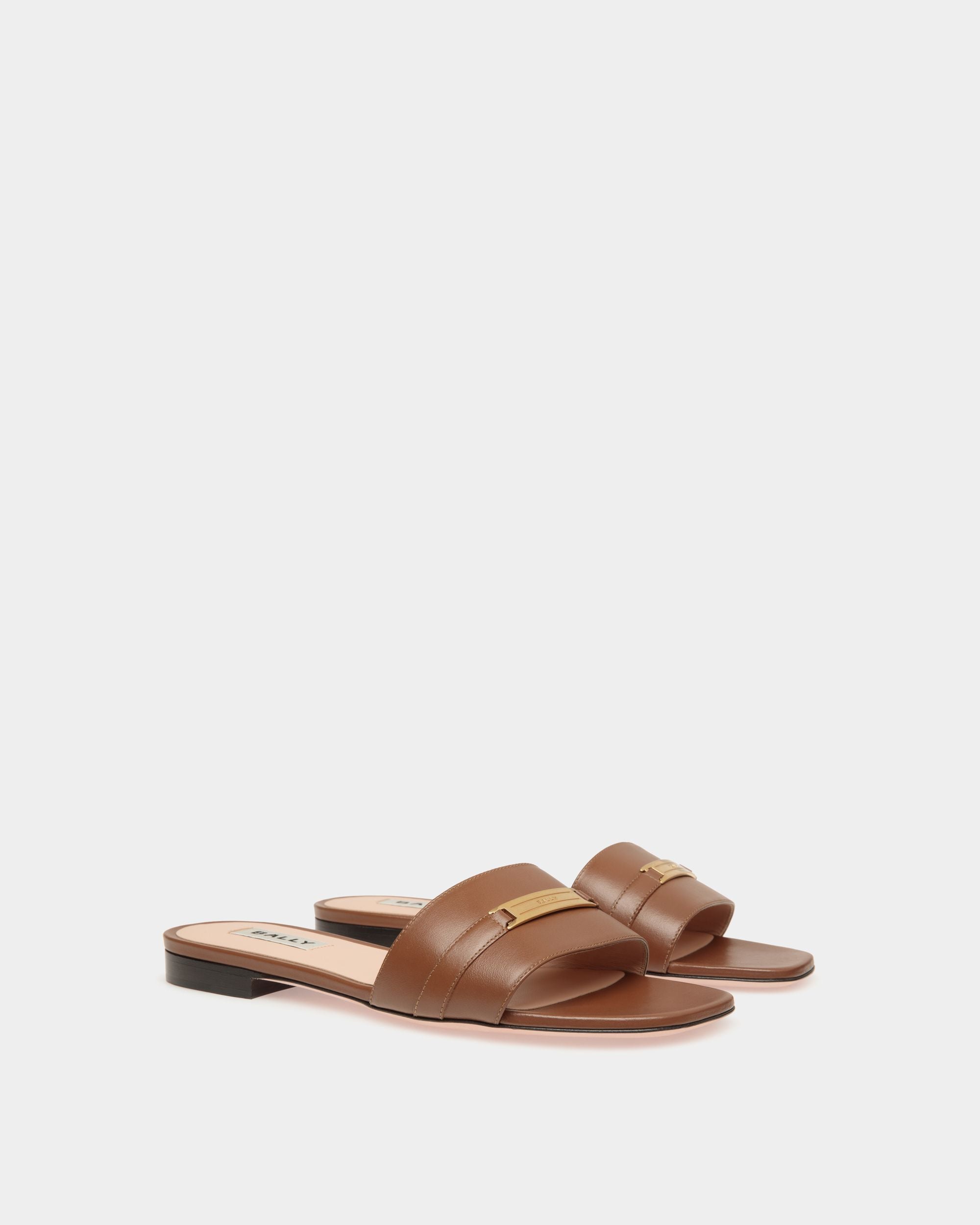 Sandalia Plana Deco De Piel Marrón - Mujer - Bally - 03