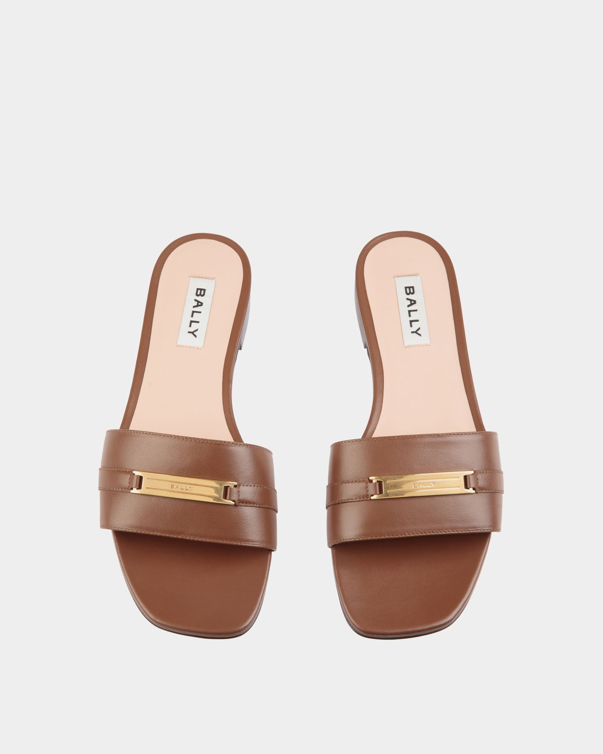 Sandalia Plana Deco De Piel Marrón - Mujer - Bally - 05