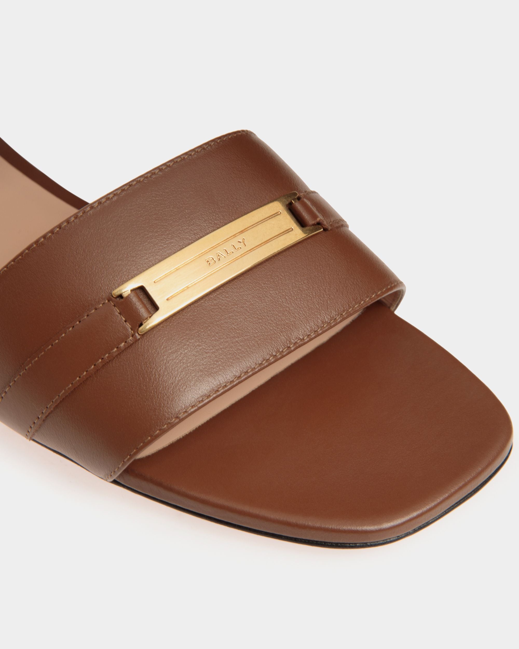 Sandalia Plana Deco De Piel Marrón - Mujer - Bally - 06