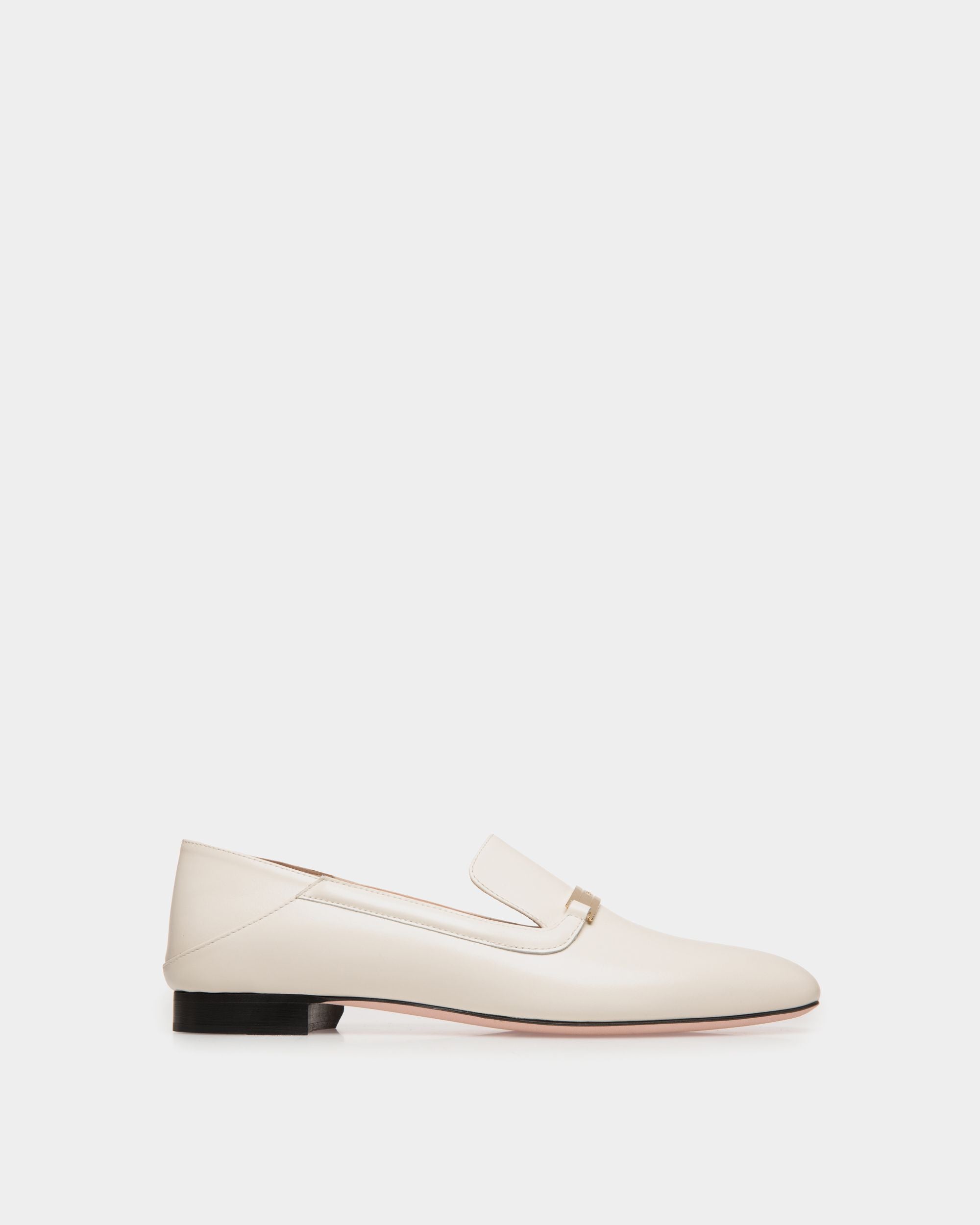 Deco Slipper in White Leather - Women's - Bally - 01