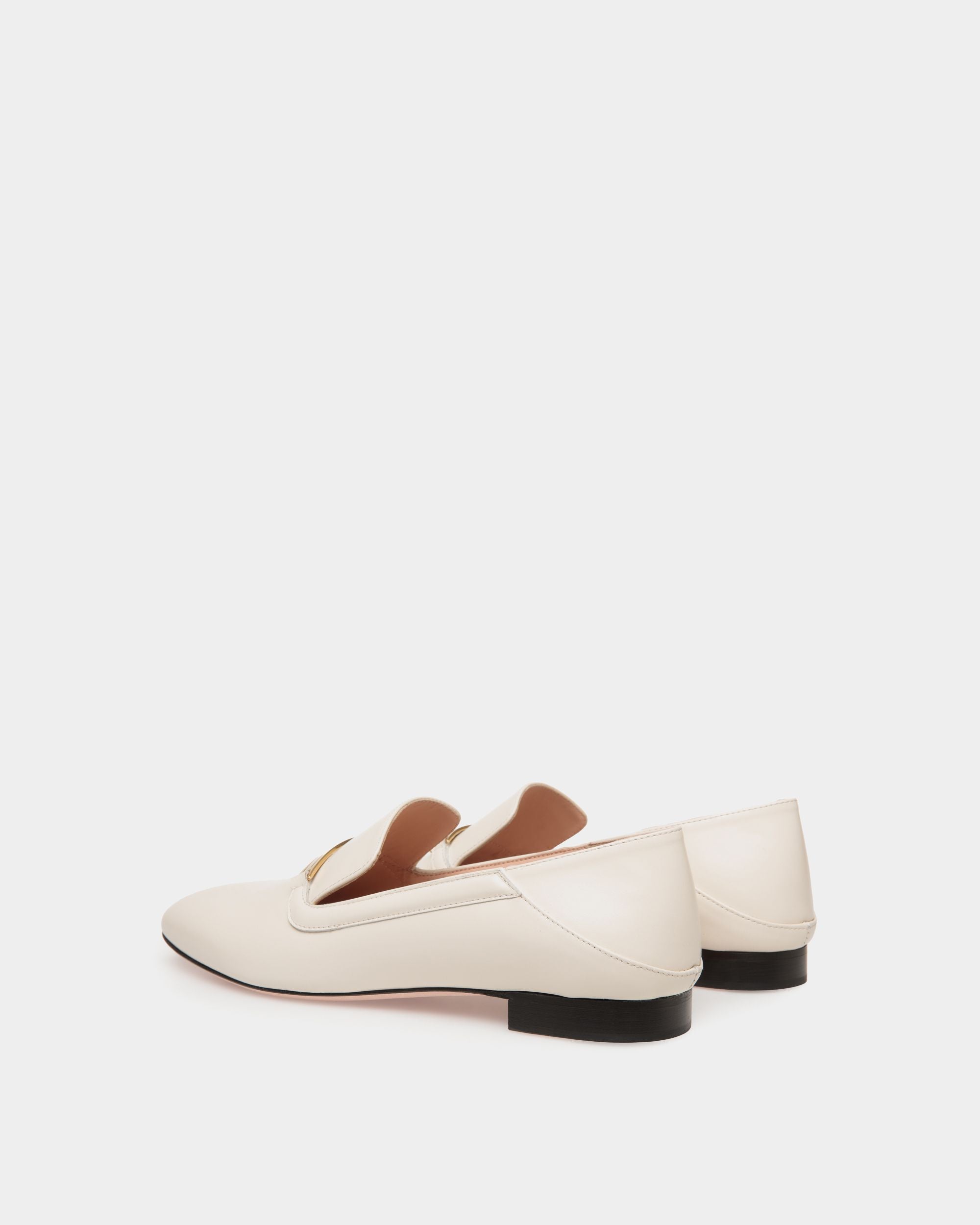 Deco Slipper in White Leather - Women's - Bally - 03