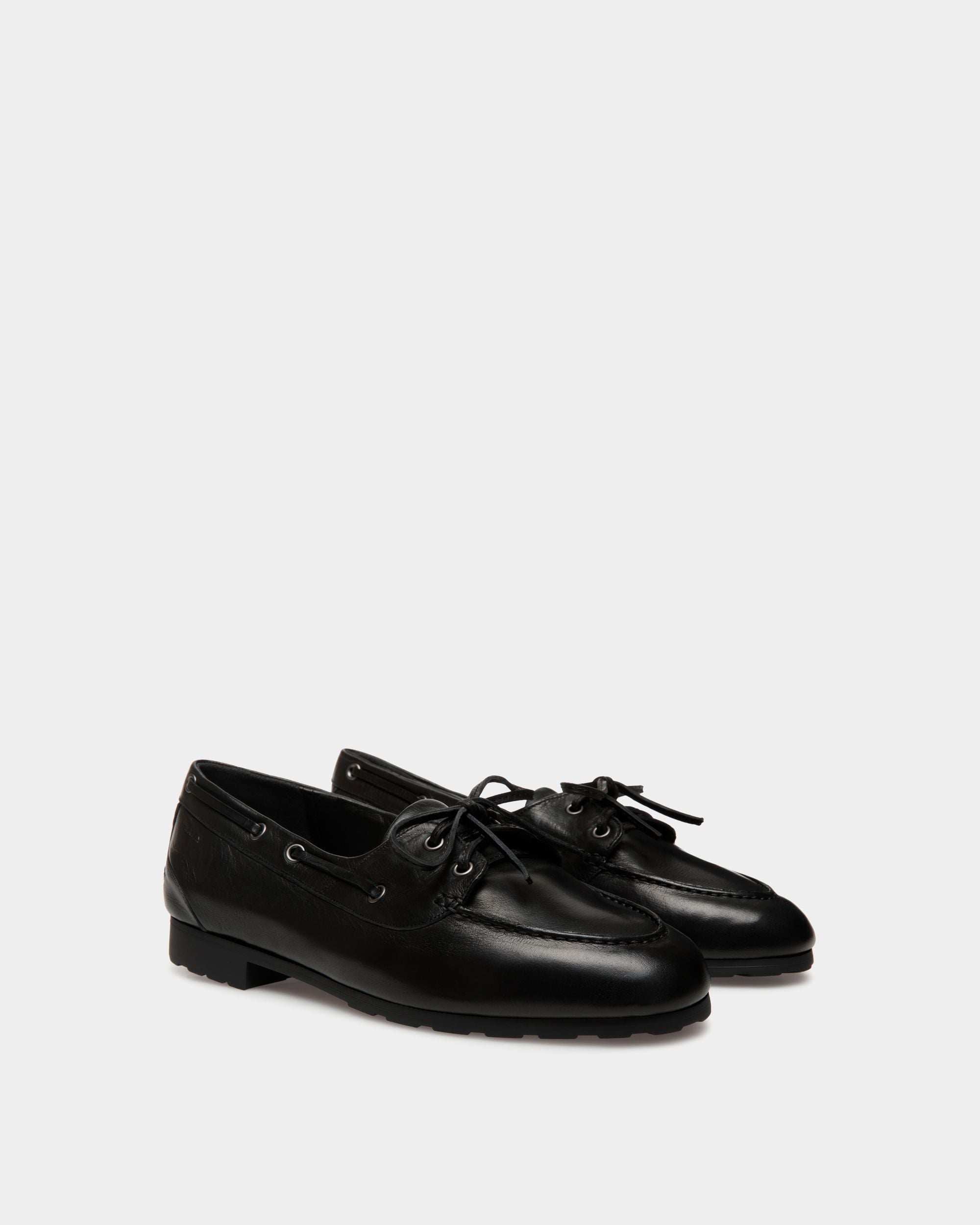 Mocasín Plume De Piel Negra - Mujer - Bally - 03