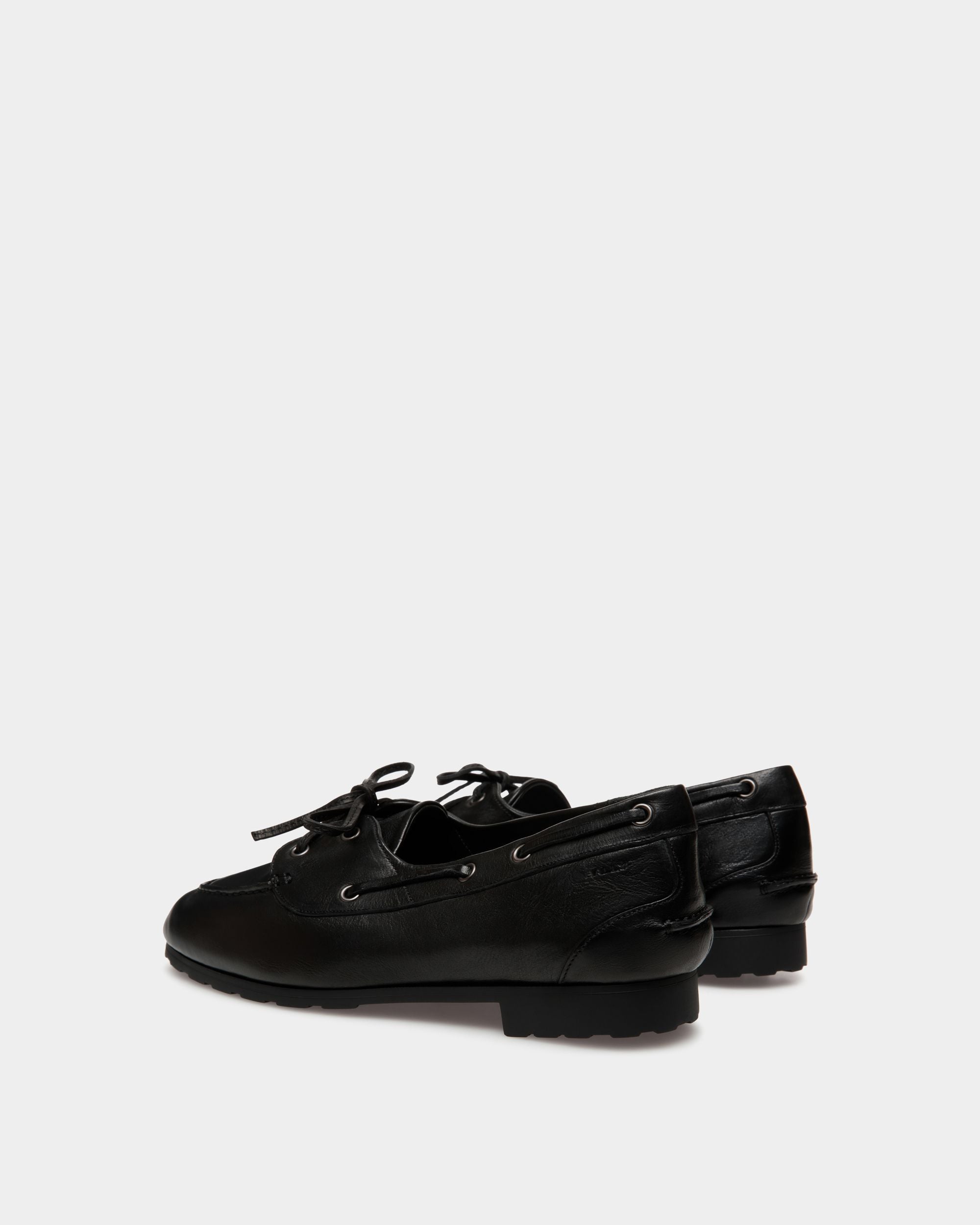 Mocasín Plume De Piel Negra - Mujer - Bally - 04