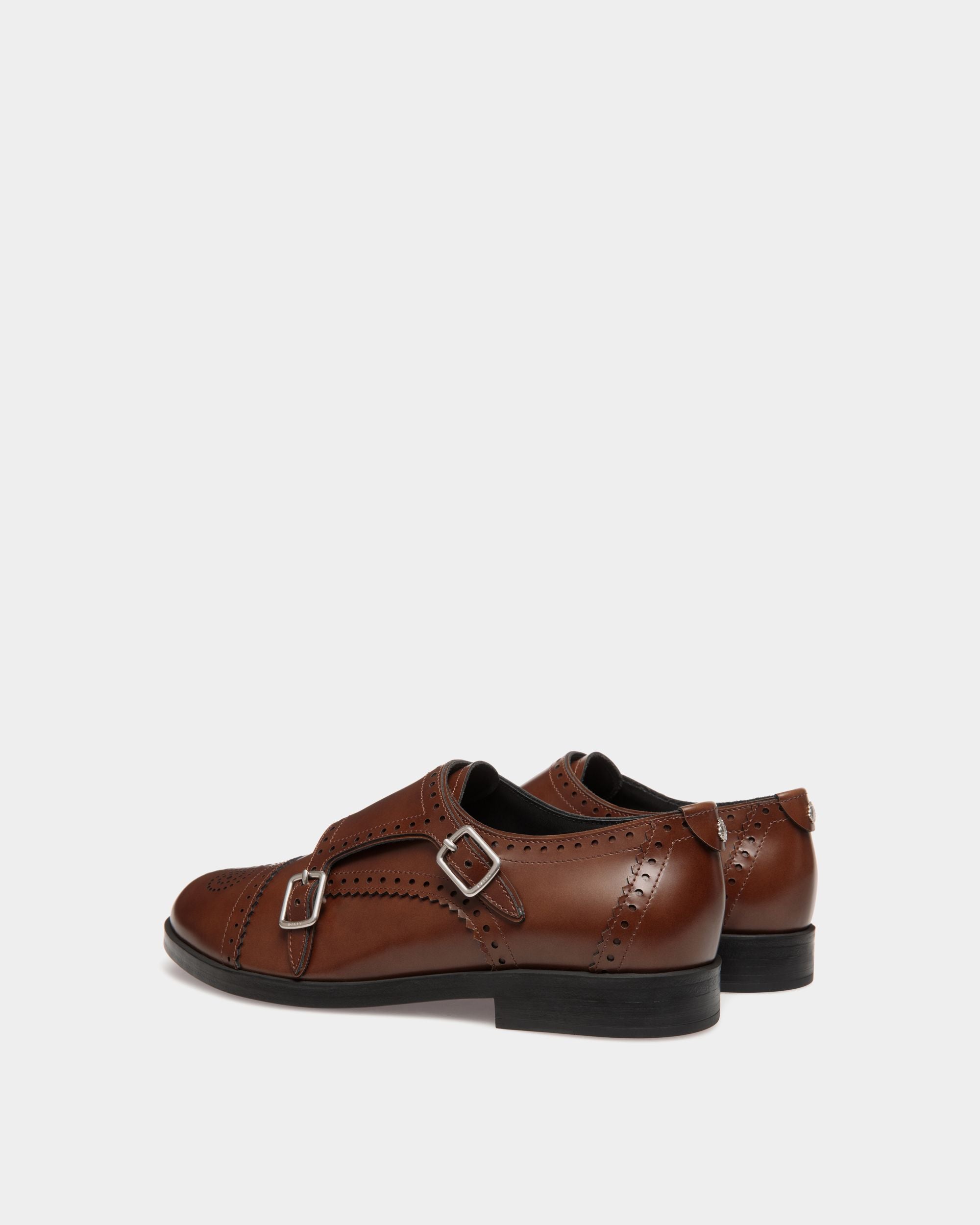Egli Flat In Brown Leather - Women's - Bally - 04