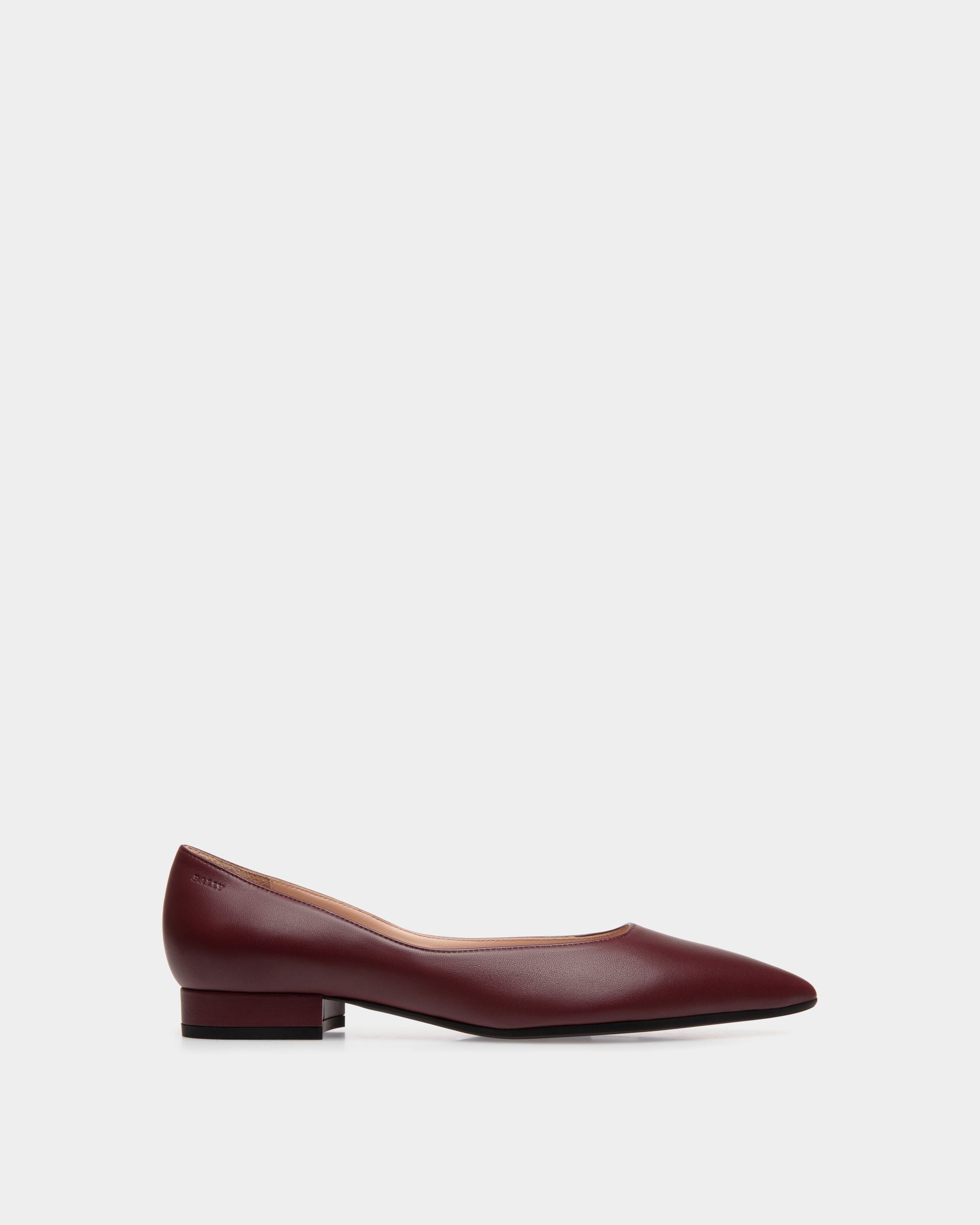 Flats In Red Leather - Women's - Bally - 01