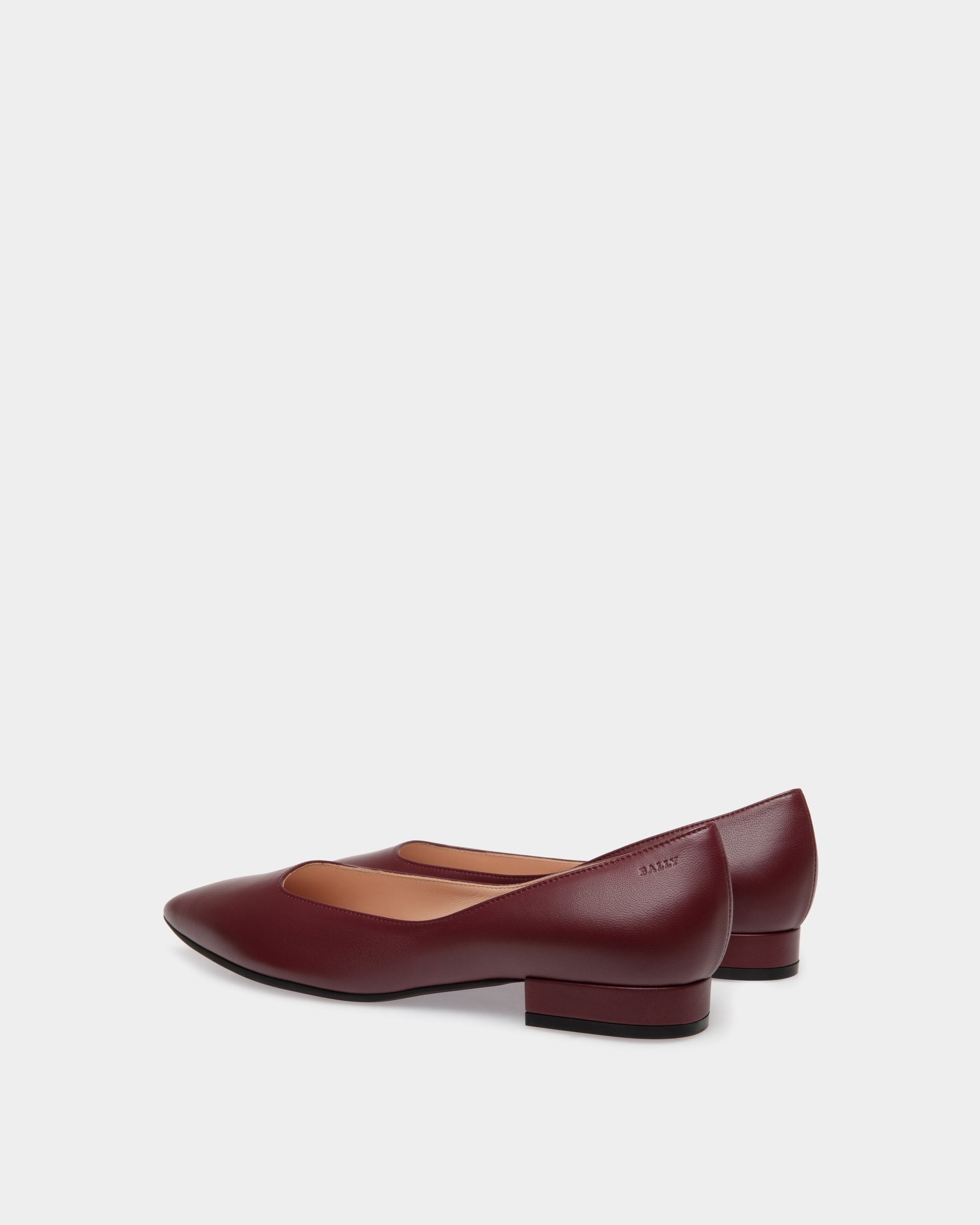 Flats In Red Leather - Women's - Bally - 03