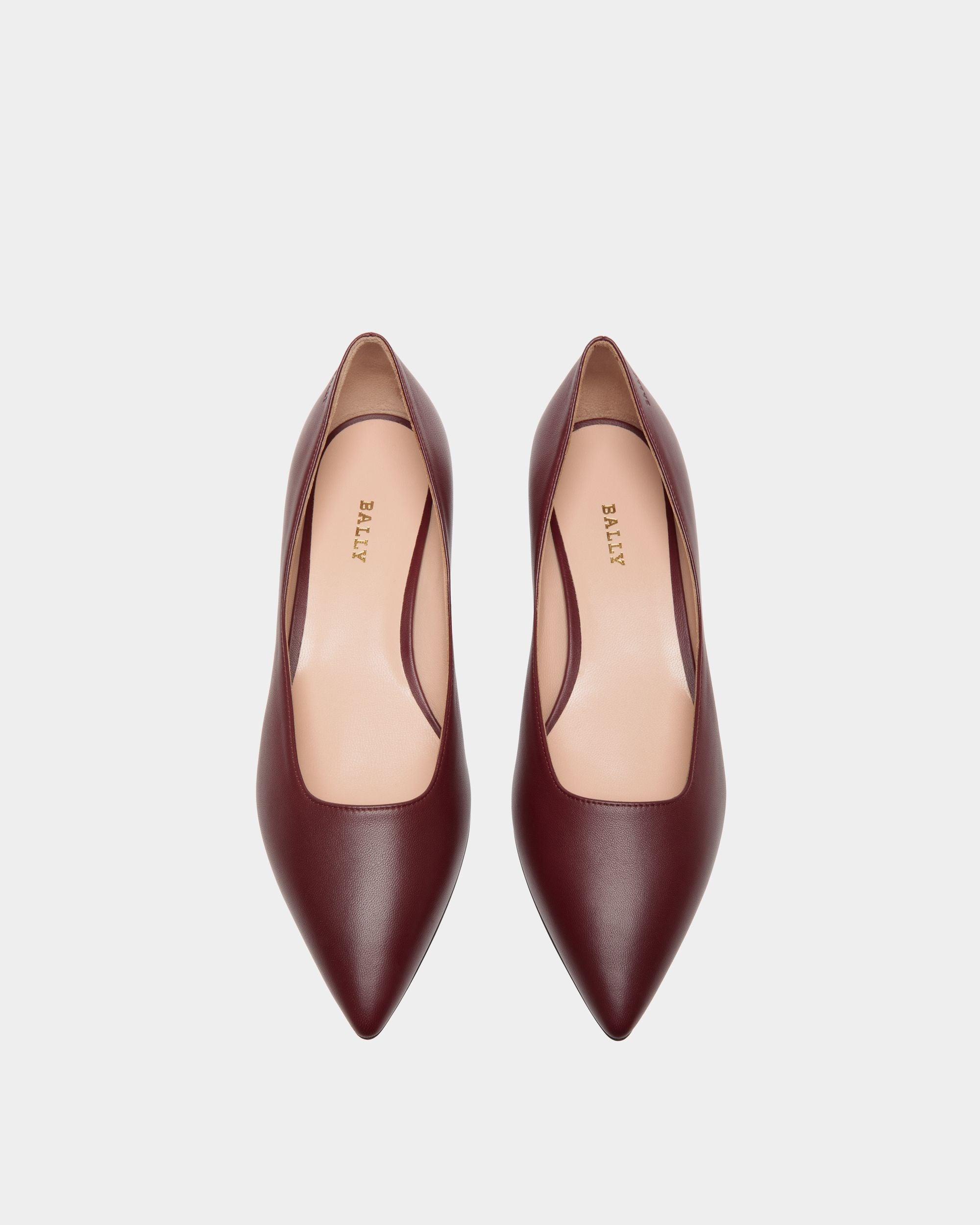 Flats In Red Leather - Women's - Bally - 04