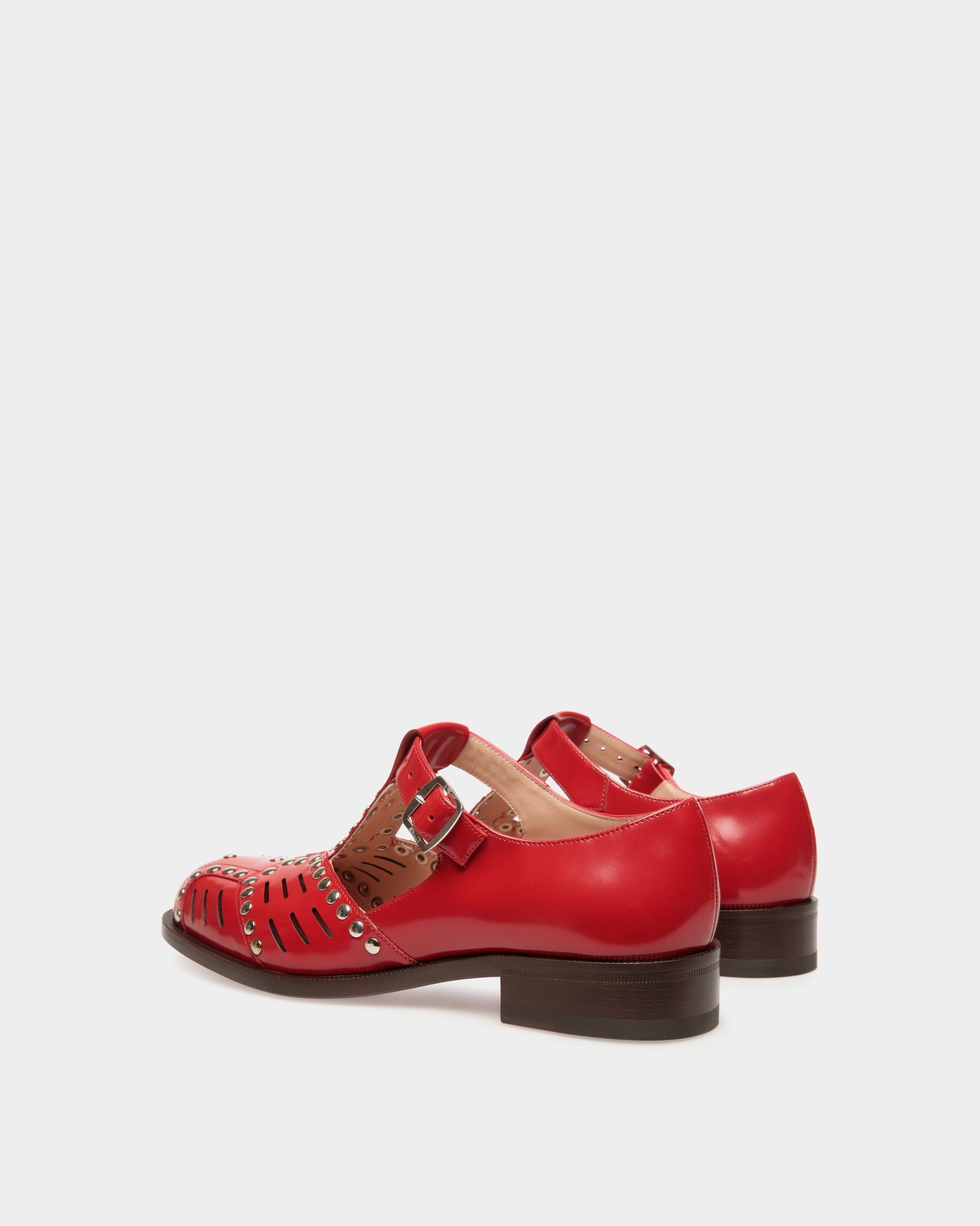 Sandalia Plana Spiegel De Piel Roja - Mujer - Bally - 03