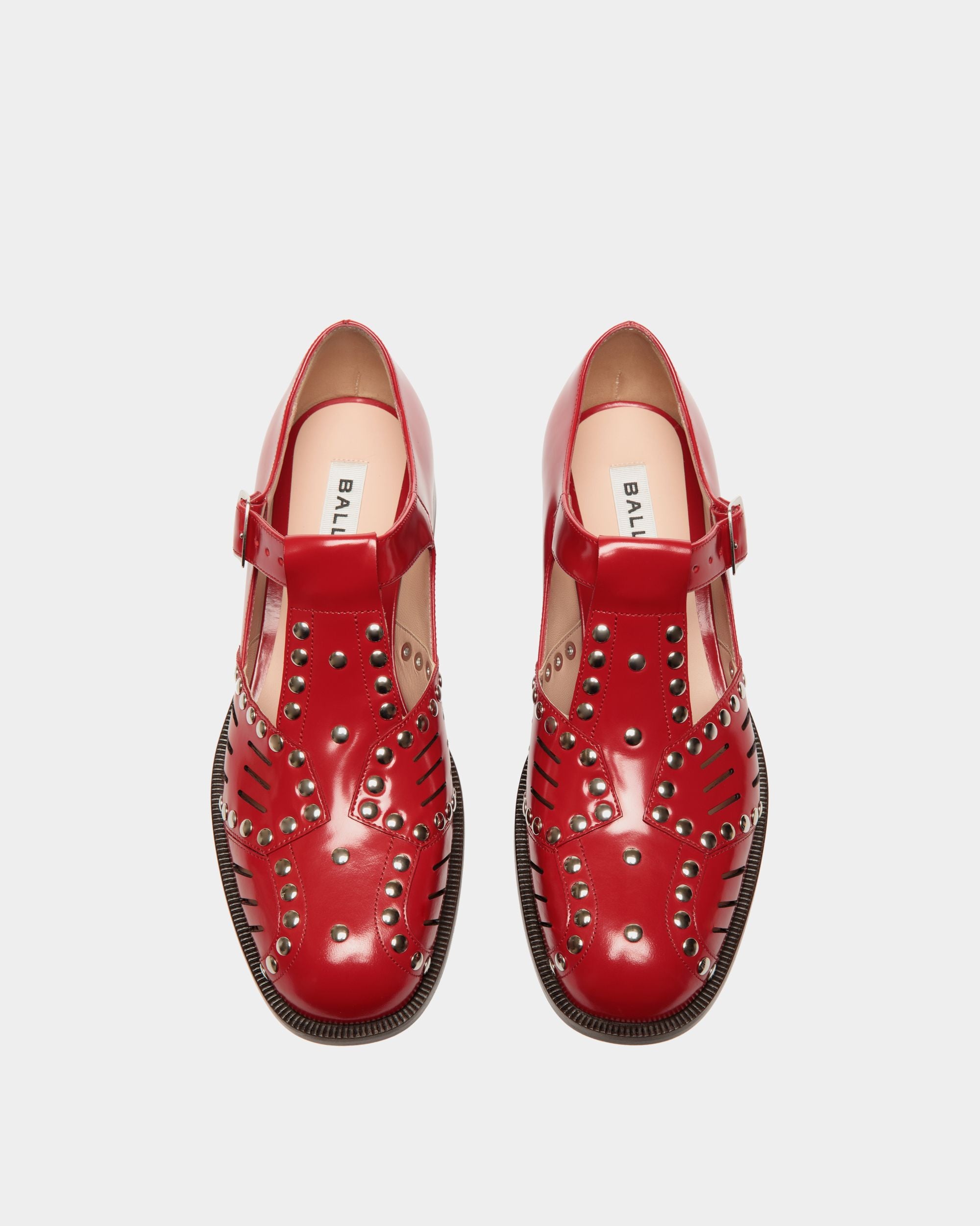 Sandalia Plana Spiegel De Piel Roja - Mujer - Bally - 04