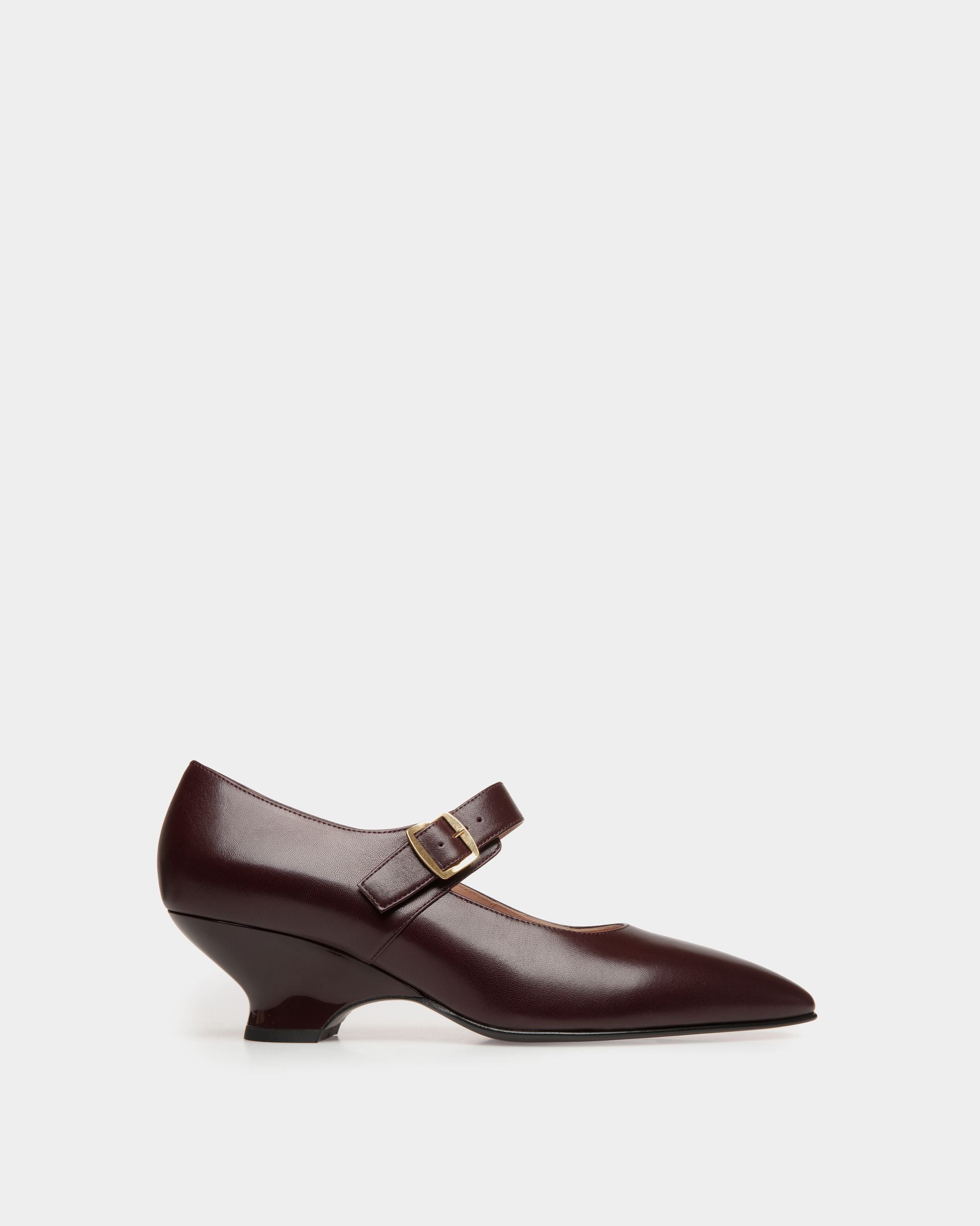 Glendy Pump in Deep Burgundy Leather - Women's - Bally - 01