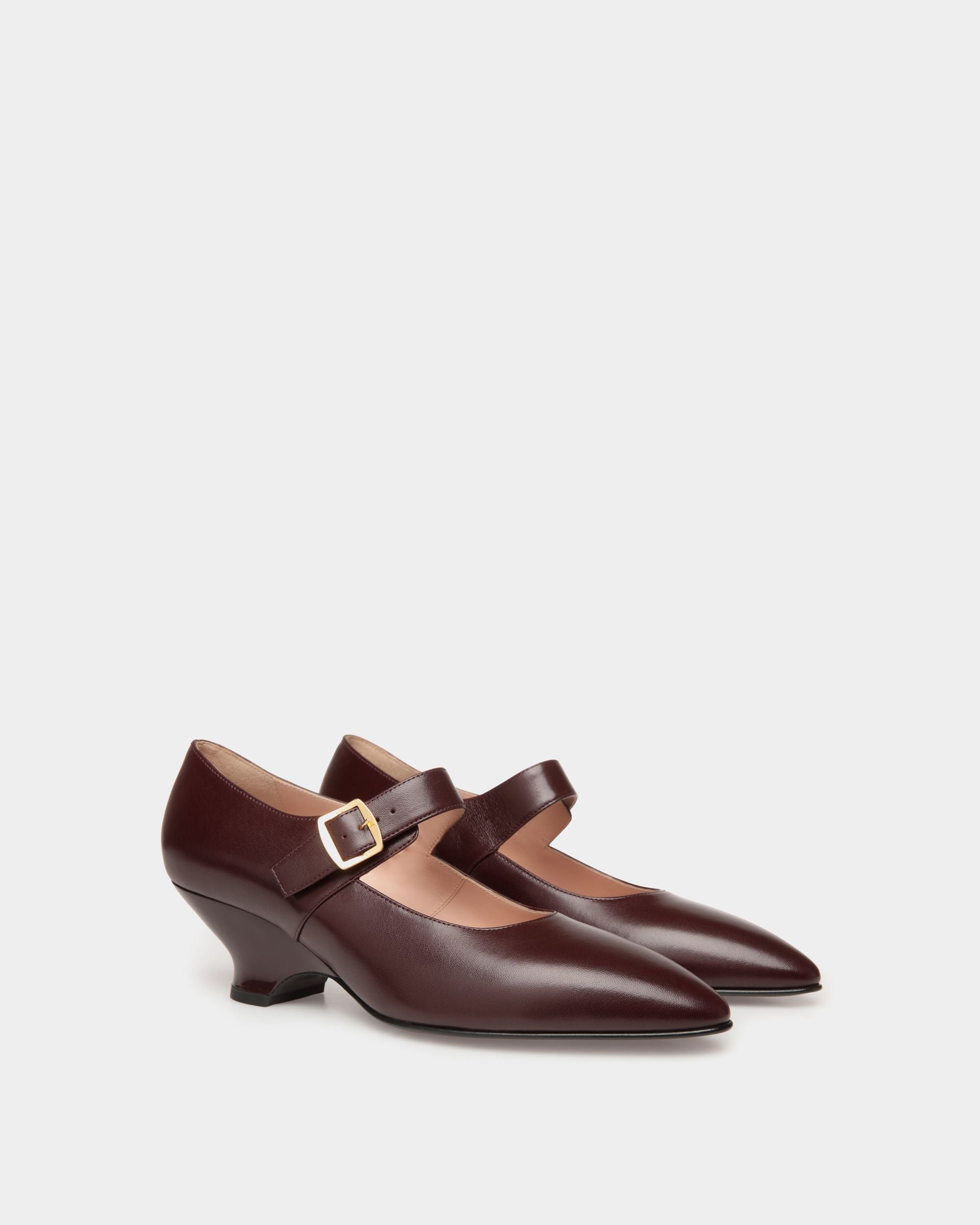 Glendy Pump in Deep Burgundy Leather - Women's - Bally - 02