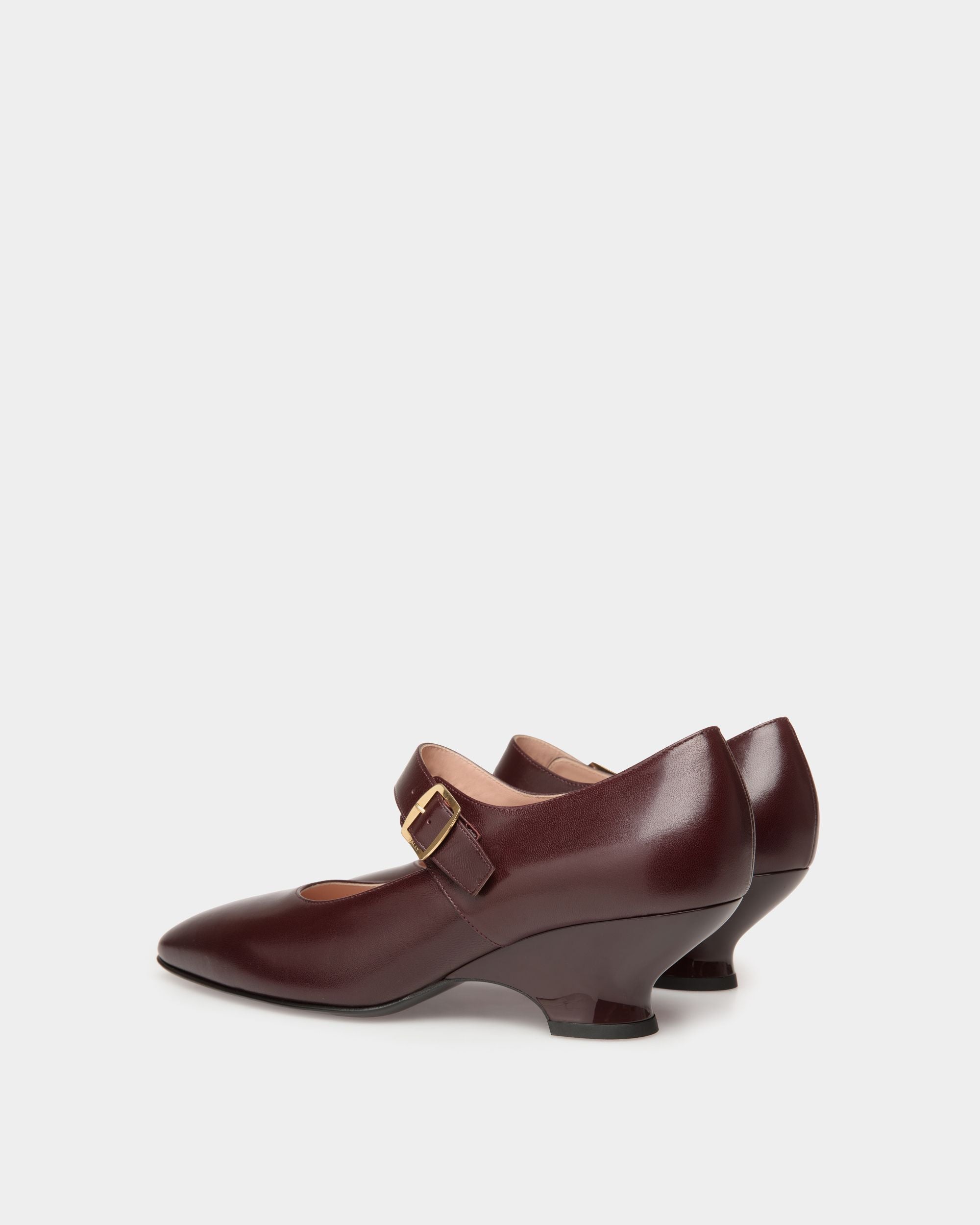 Glendy Pump in Deep Burgundy Leather - Women's - Bally - 03