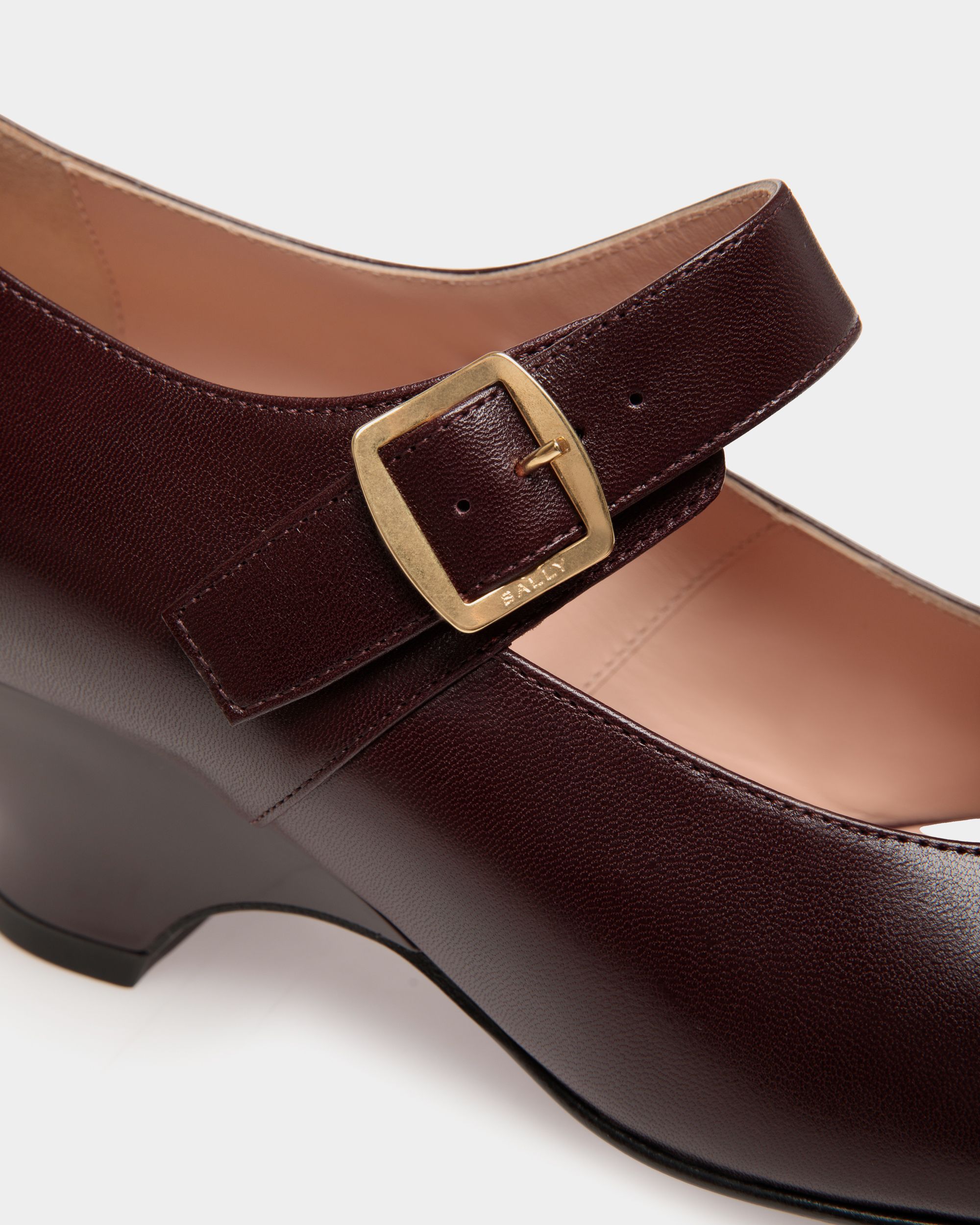 Glendy Pump in Deep Burgundy Leather - Women's - Bally - 05
