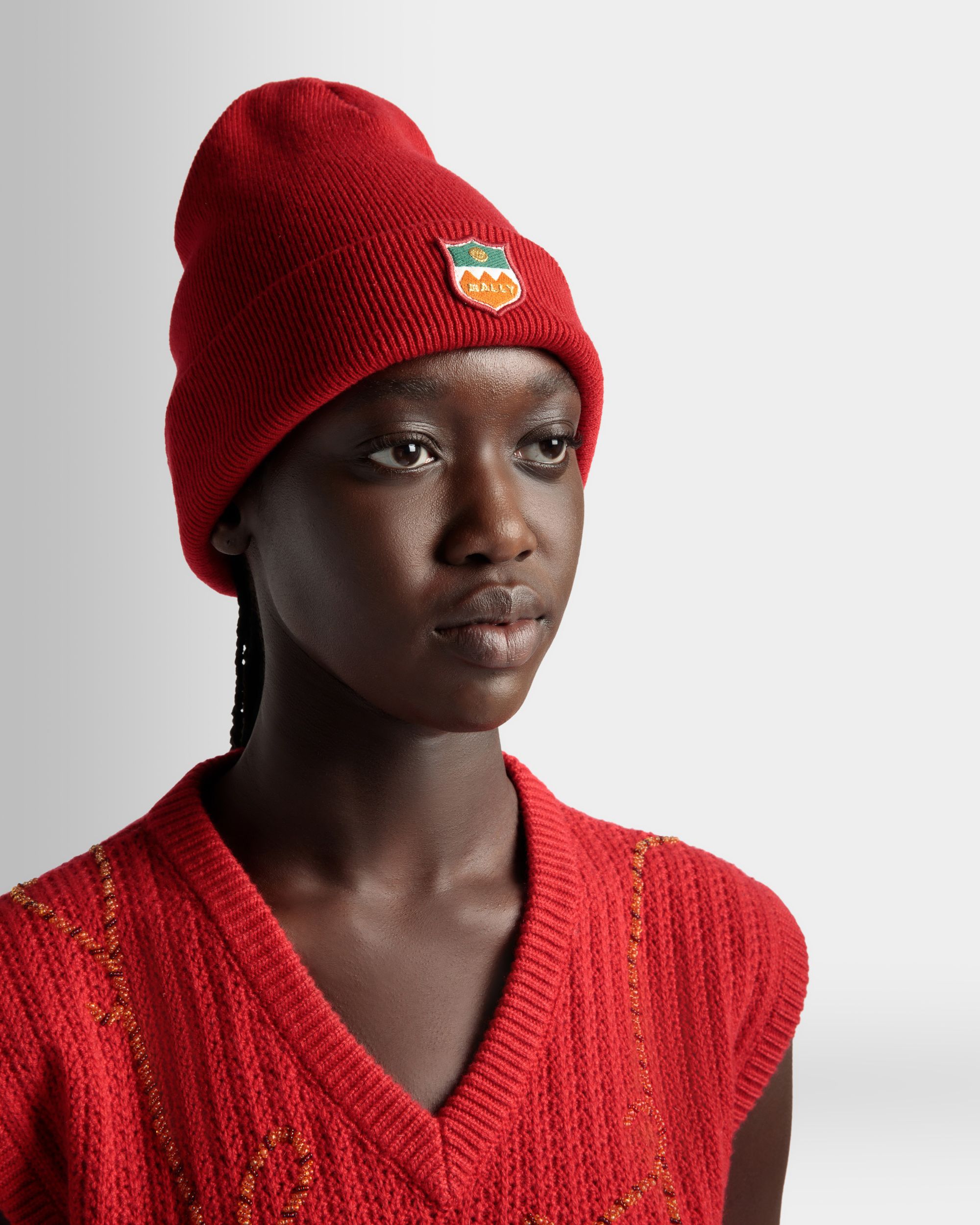 Gorro De Cachemira En Rojo - Mujer - Bally - 02