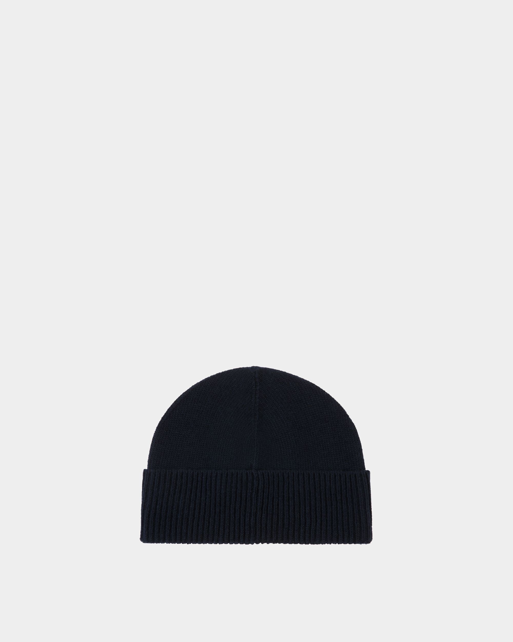 Gorro Con Logotipo De Lana Navy Blue - Mujer - Bally - 03