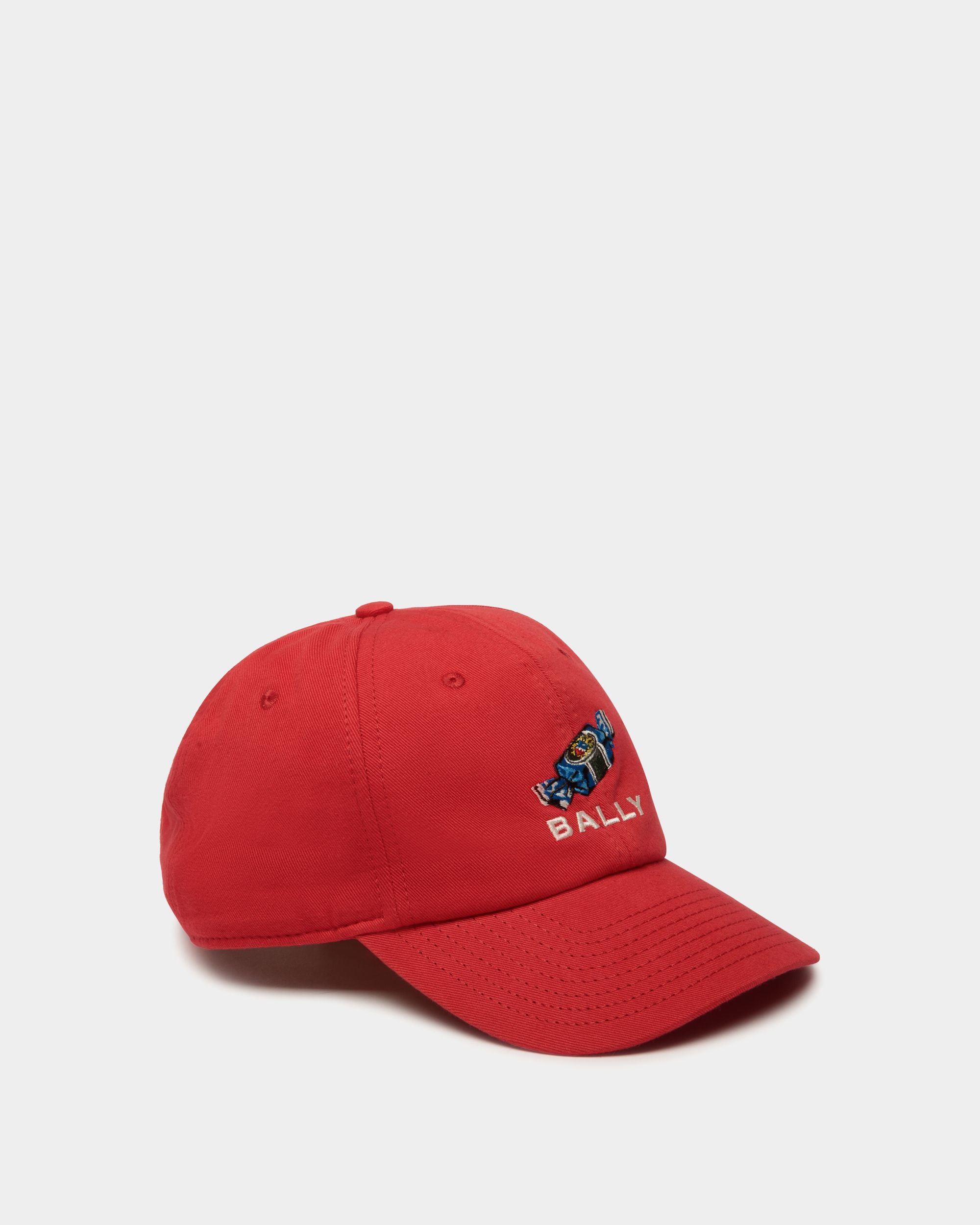 Gorra De Béisbol De Algodón Color Rojo Con Detalle Choco-Candy - Women's - Bally - 01