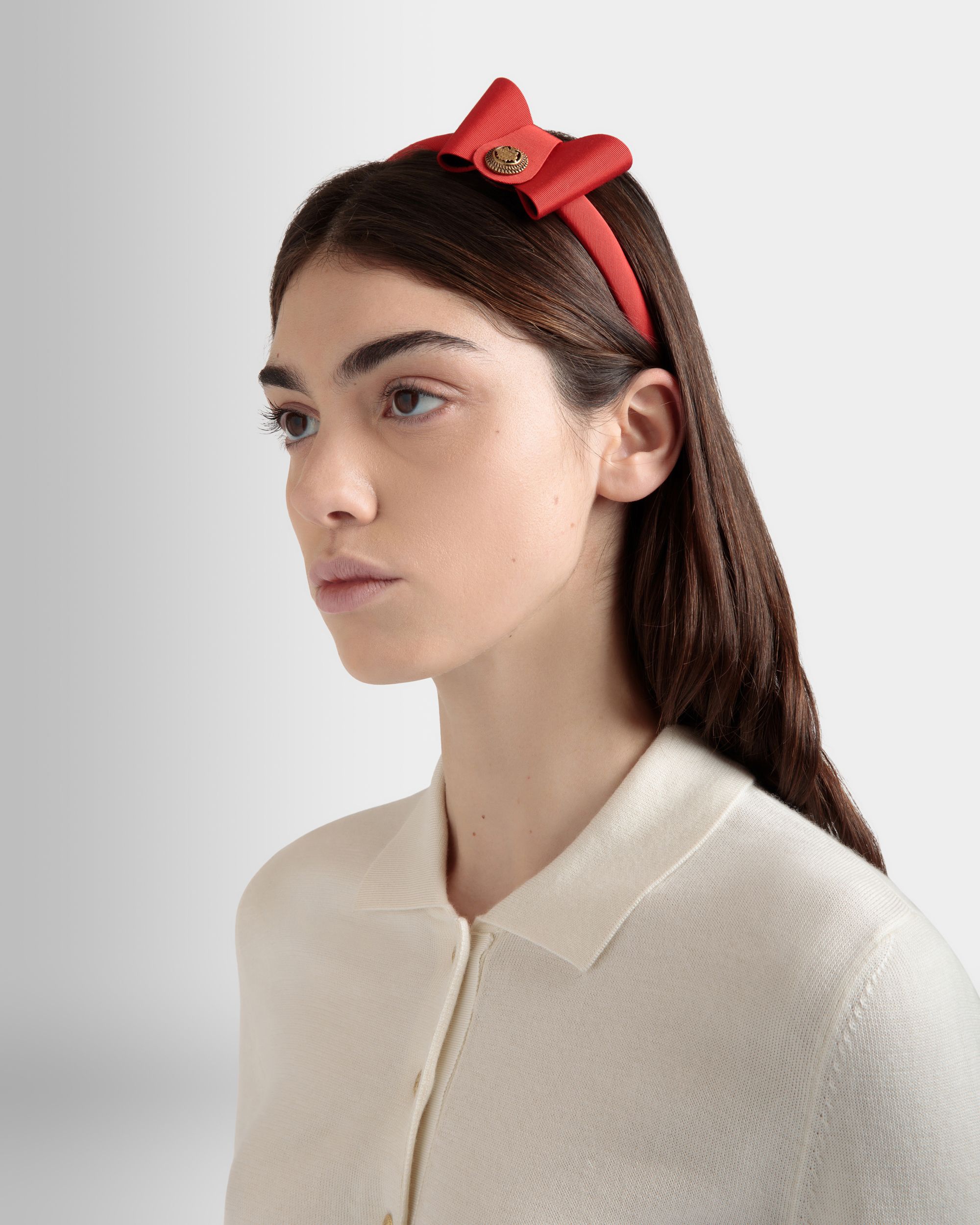 Diadema Con Lazo Bally En Rojo - Mujer - Bally - 02